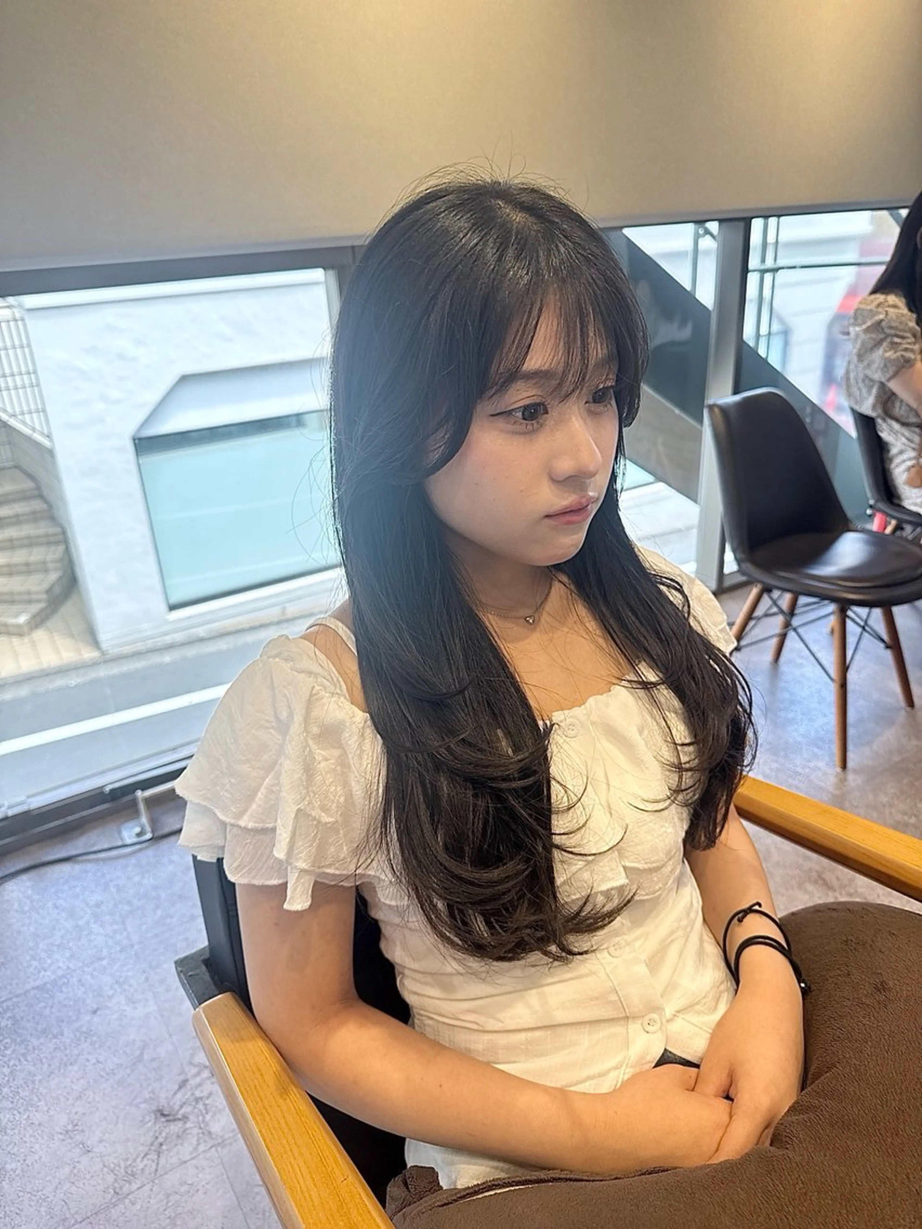 ロング カラー カット ヘアカラー 佐藤史哉* 韓国レイヤー赤み除去のヘアスタイル