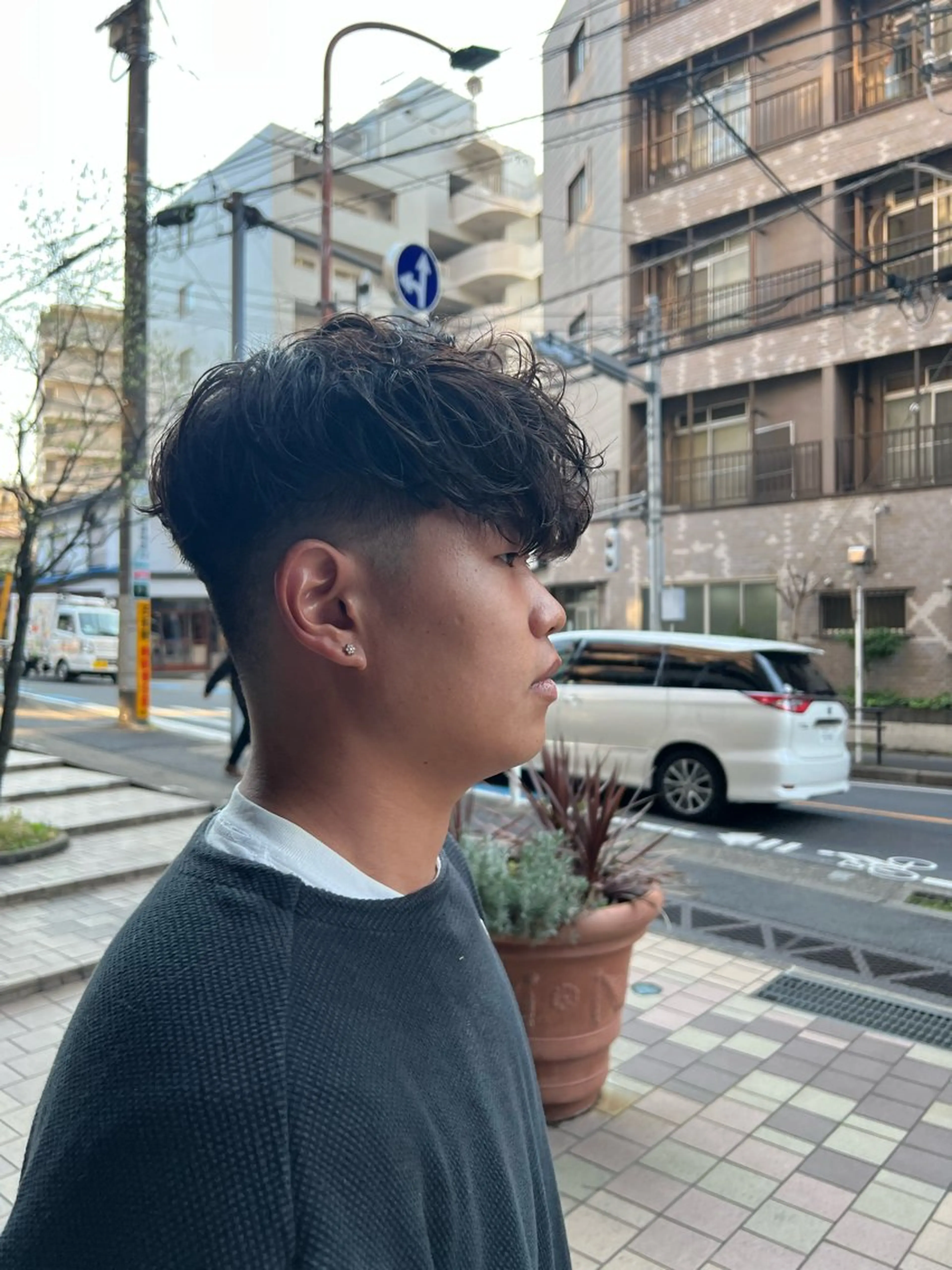 パーマ メンズ スペインカール Men's NAM 八角のヘアスタイル