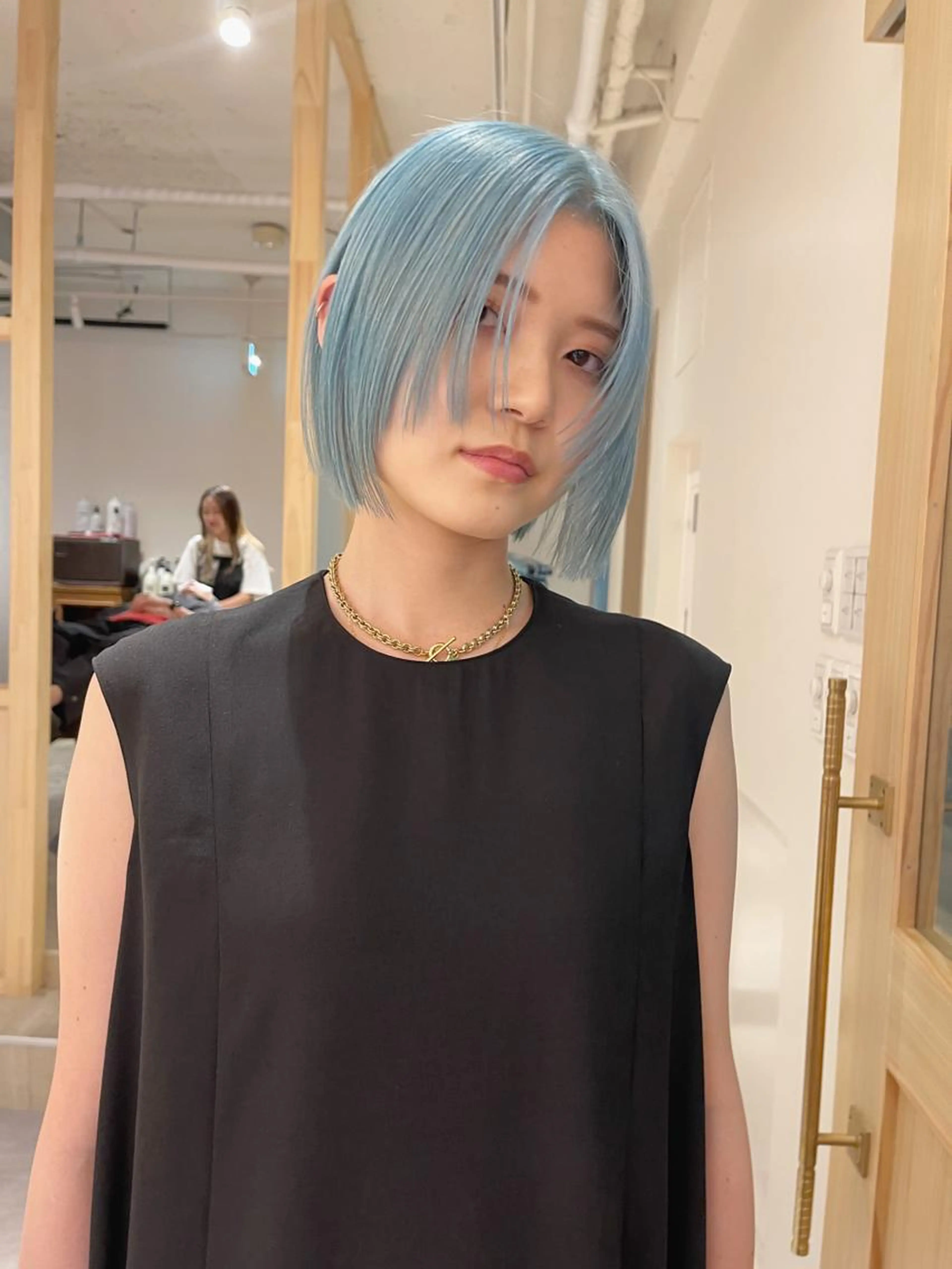 #裾カラー#エンドカラー#水色カラー#恐竜カラー#ミントカラー#ミントブルー#アンブレラカラー#バレイヤージュの写真