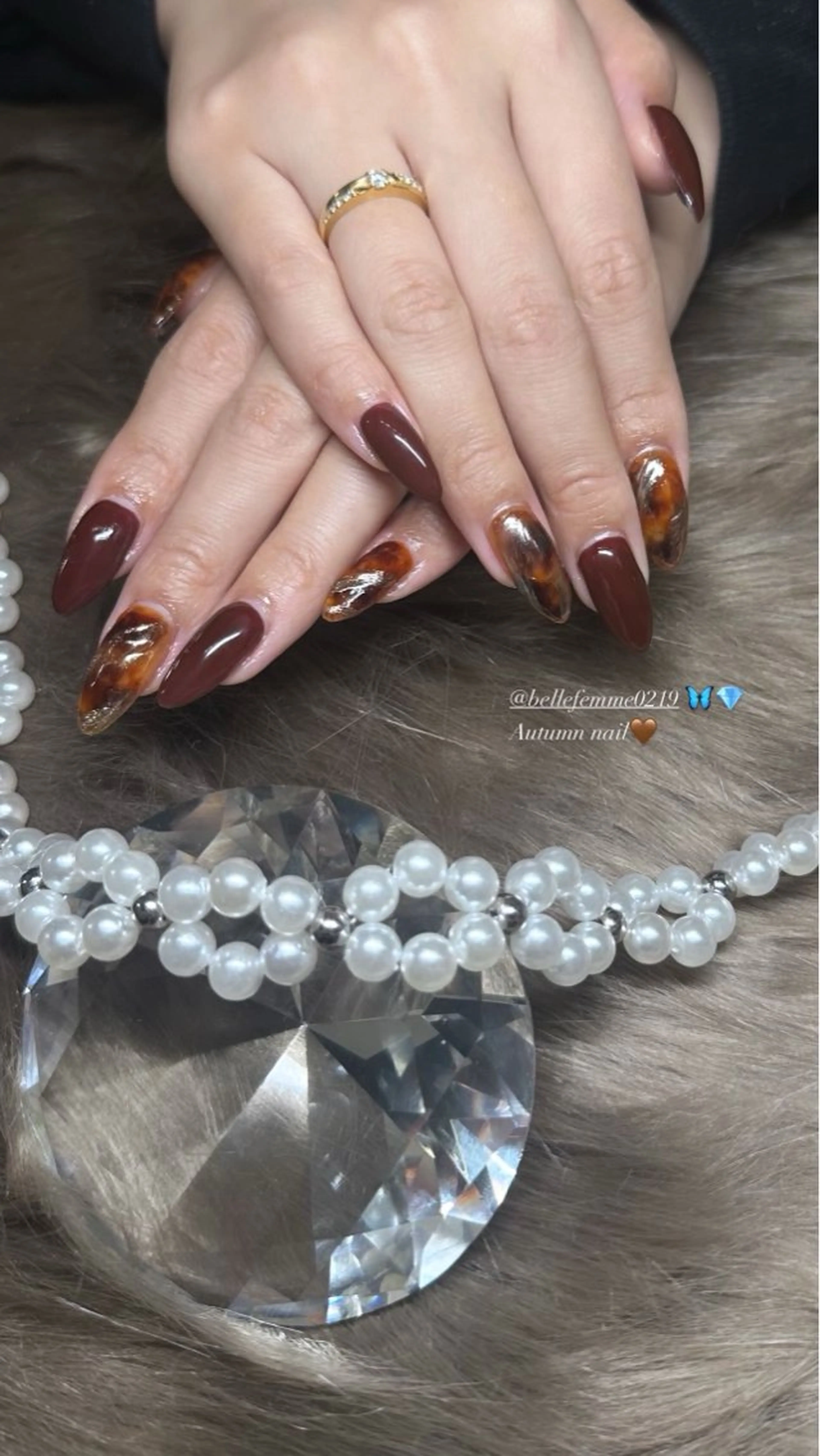 ネイル べっ甲ネイル ハンドネイル Belle Fammeのネイルデザイン