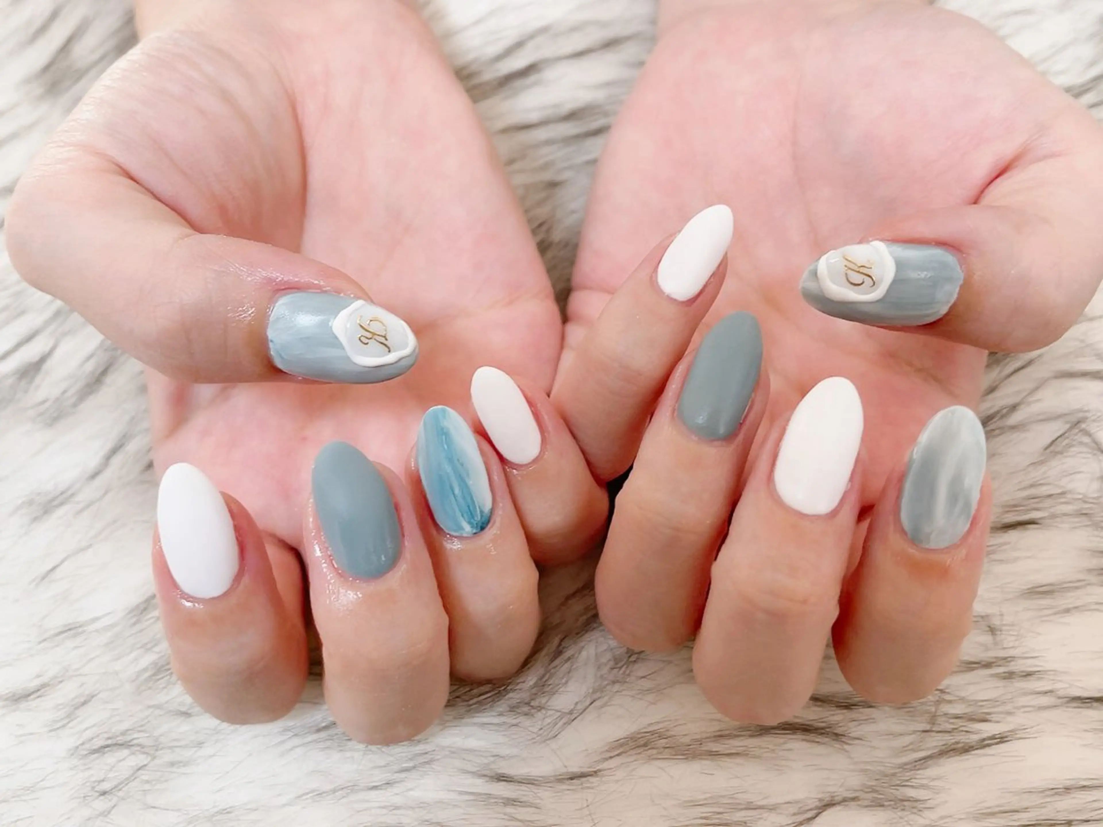 ネイル ジェルネイル 韓国ネイル 大理石ネイル(マーブル) メンズネイル パラジェル ハンドネイル Mogu nail 二子玉川のネイルデザイン