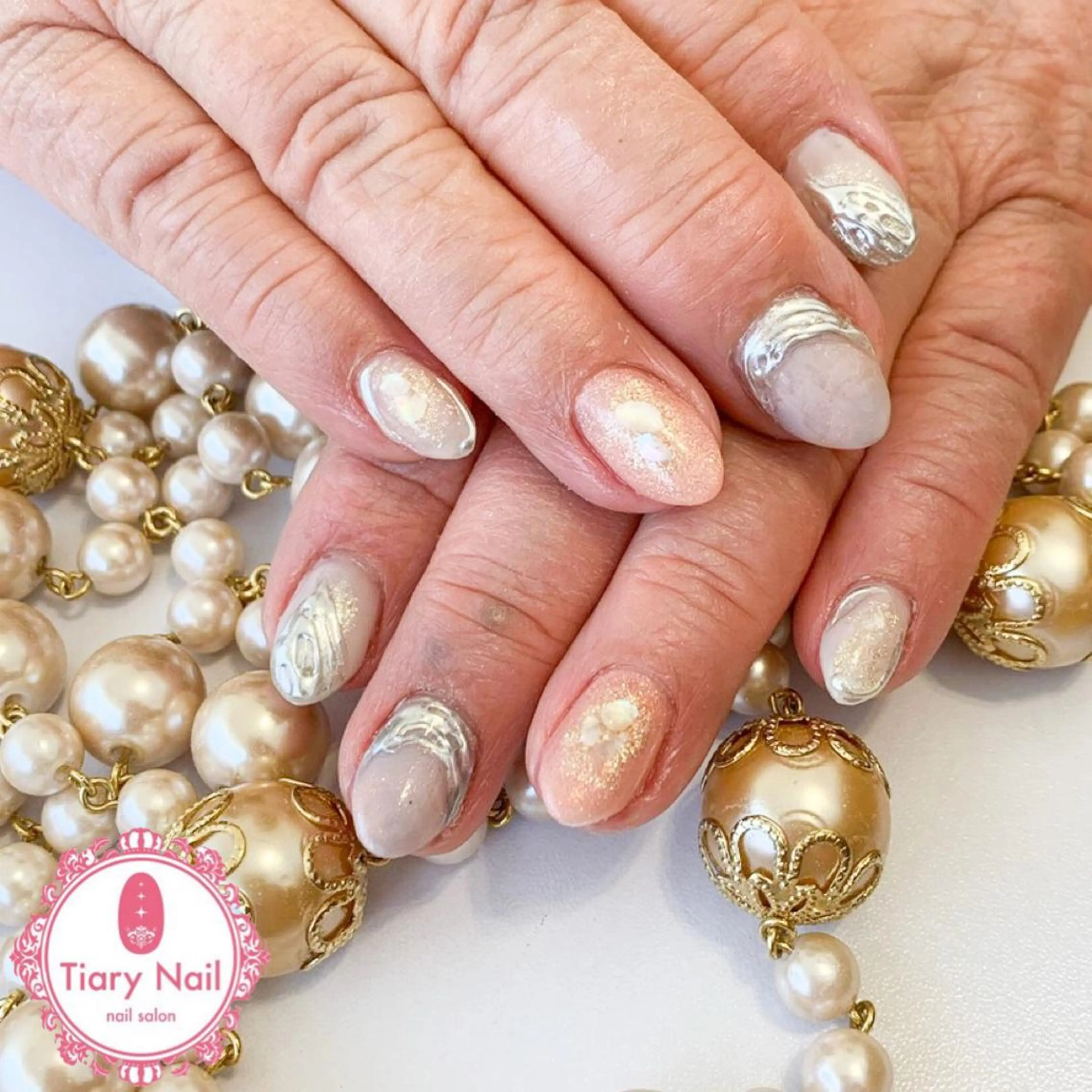 ネイル 桜ネイル クリアネイル フットネイル ジェルネイル キラキラネイル 💗🪽Tiary Nail🪽💗のネイルデザイン