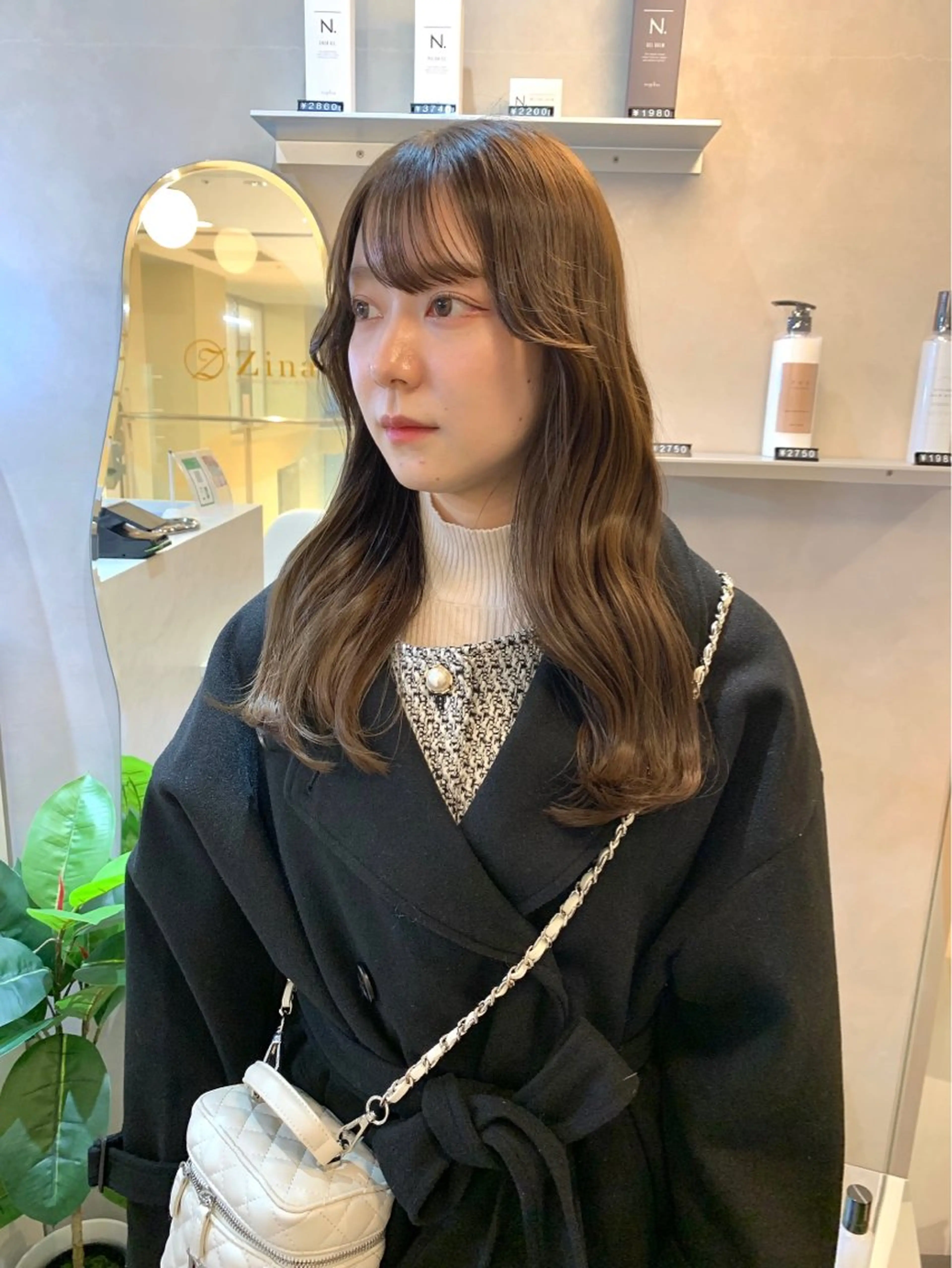 ロング カラー ケアカラー グレージュ ボブ 顔まわりレイヤー 髪質改善 韓国ヘア🇰🇷/ 顔周り/松田光里のヘアスタイル