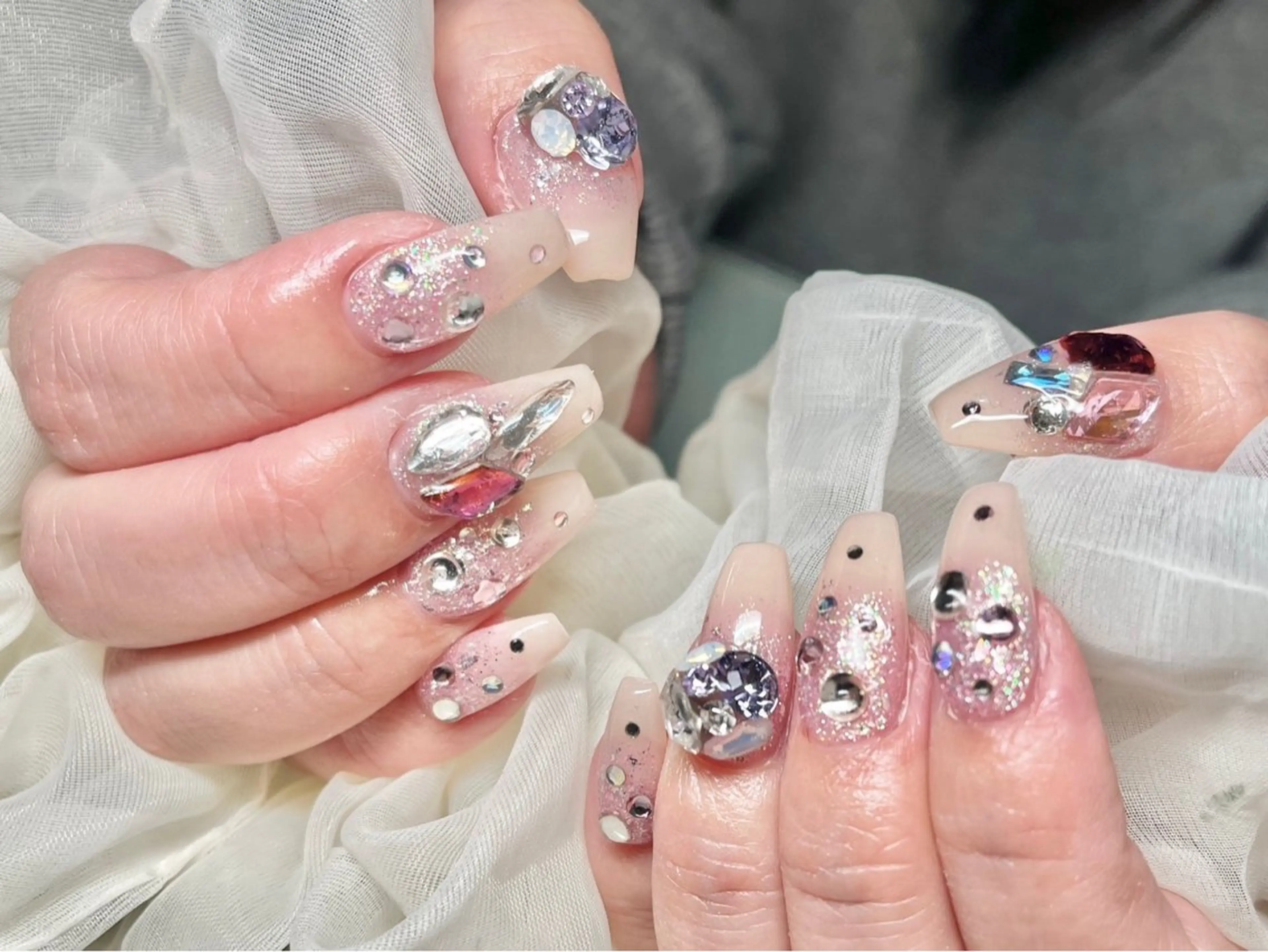 ネイル 長さ出し フレンチネイル ジェルネイル グラデーション 韓国ネイル ハンドネイル Nail&eye Belire 新宿のネイルデザイン