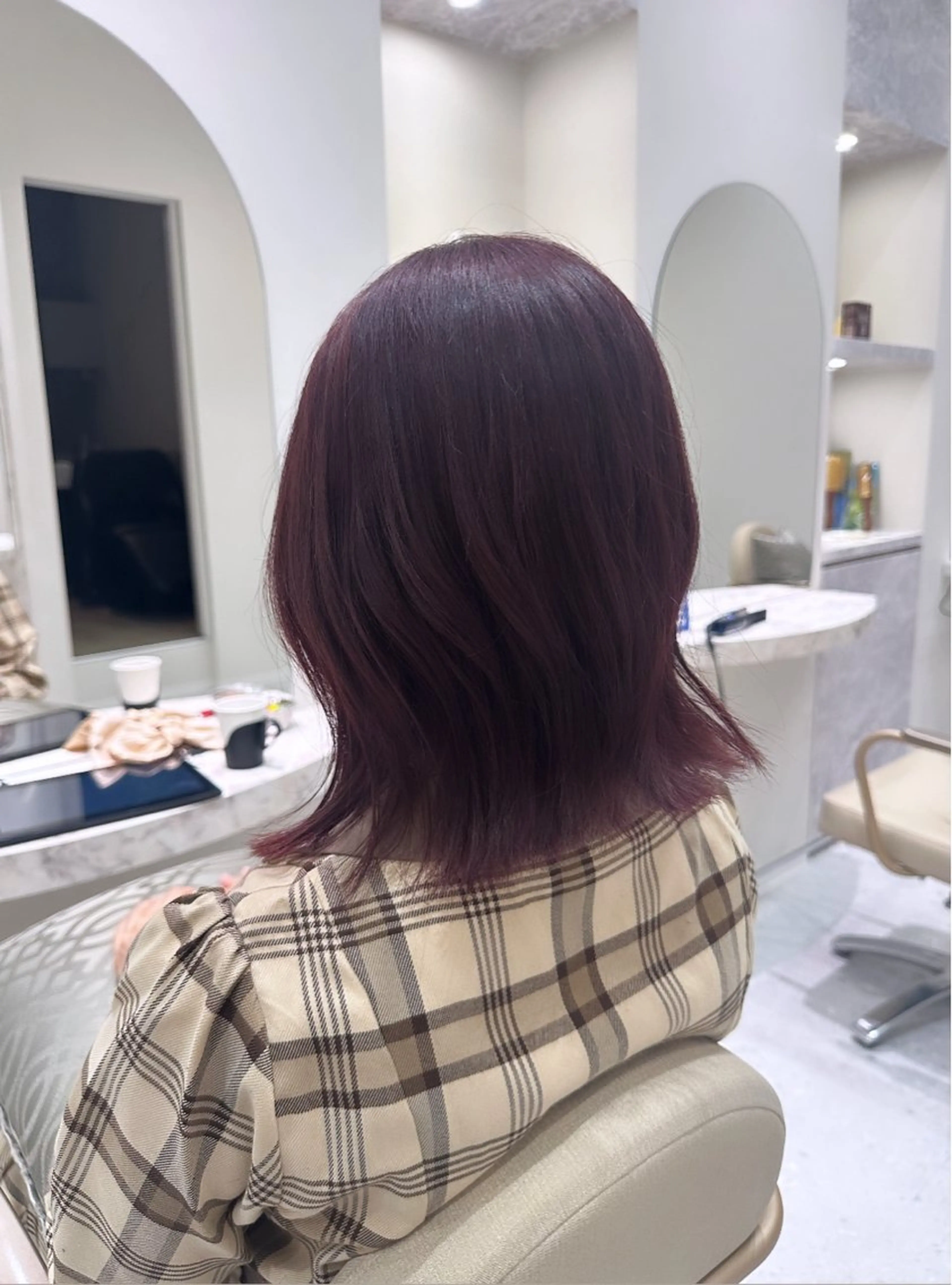 ミディアム カラー カット ヘアカラー トリートメント 韓国レイヤー✨ yasuko銀座のヘアスタイル