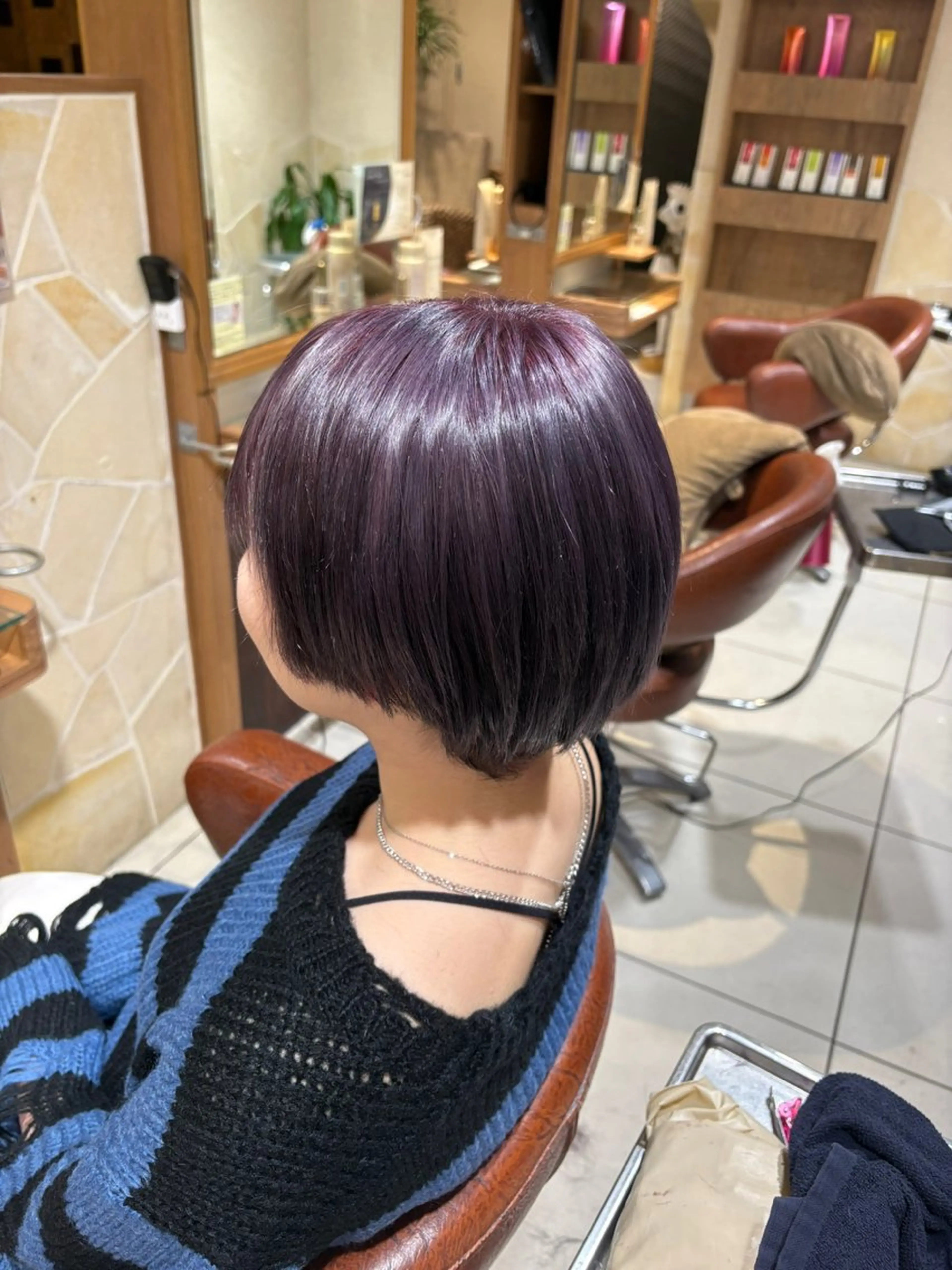 ショート レイヤー/切りっぱな しボブ✨️みずか💜のヘアスタイル