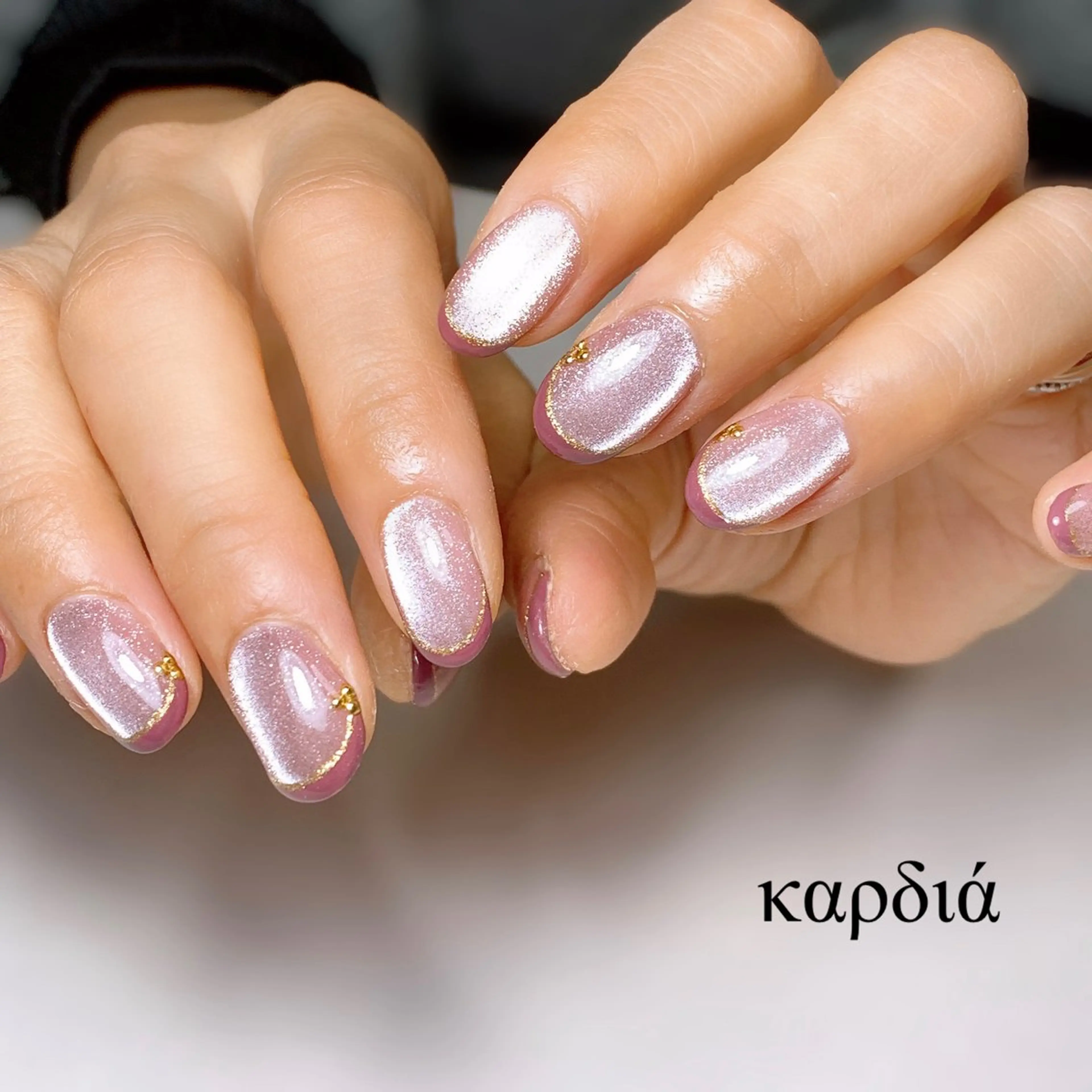 ネイル ハンドネイル καρδιά -ｶﾙﾃﾞｨｱ-のネイルデザイン