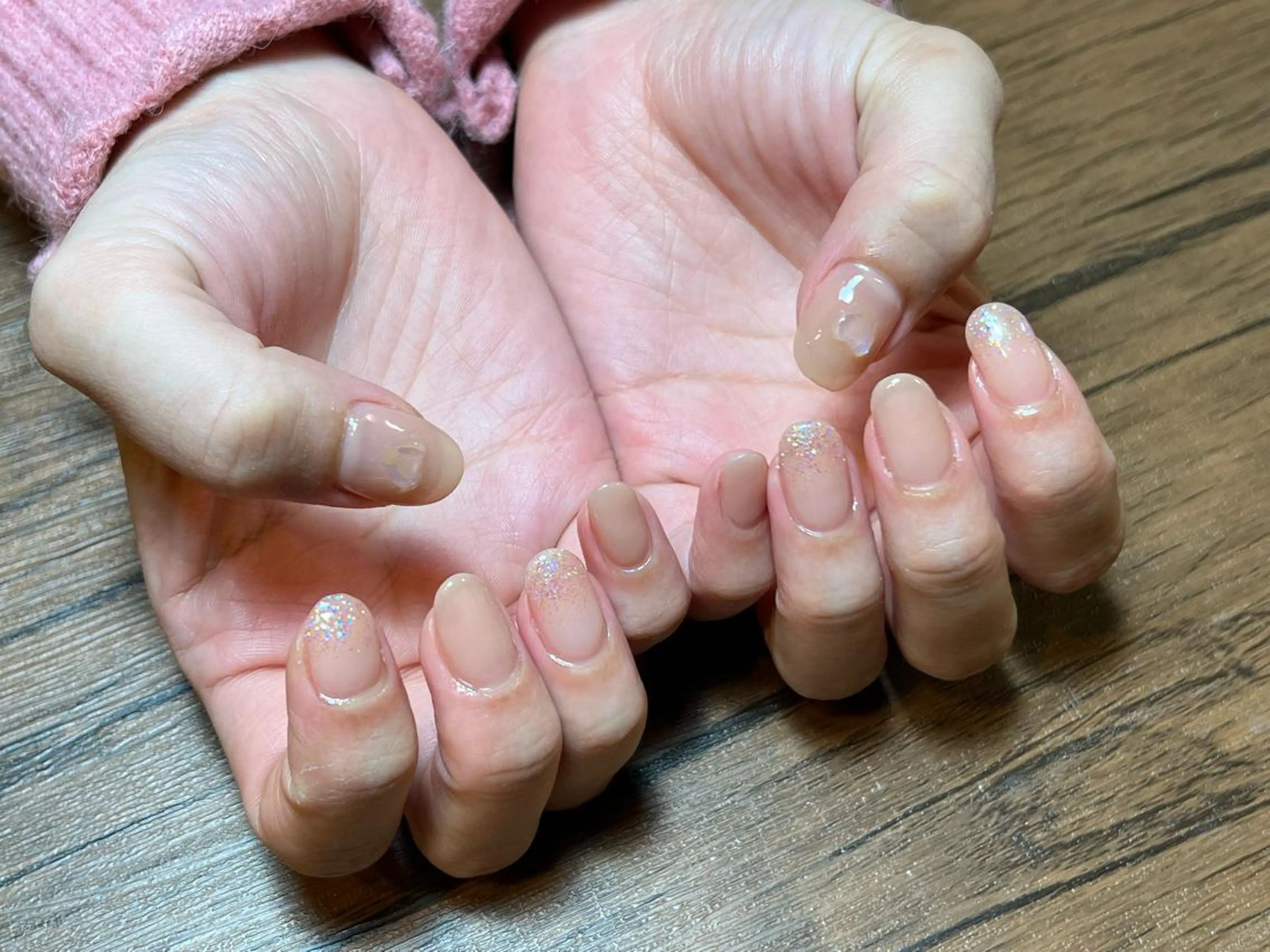 ネイル ハート ラメ(グリッター) ワンカラーネイル ハンドネイル HENRIETTA NAILSALONのネイルデザイン