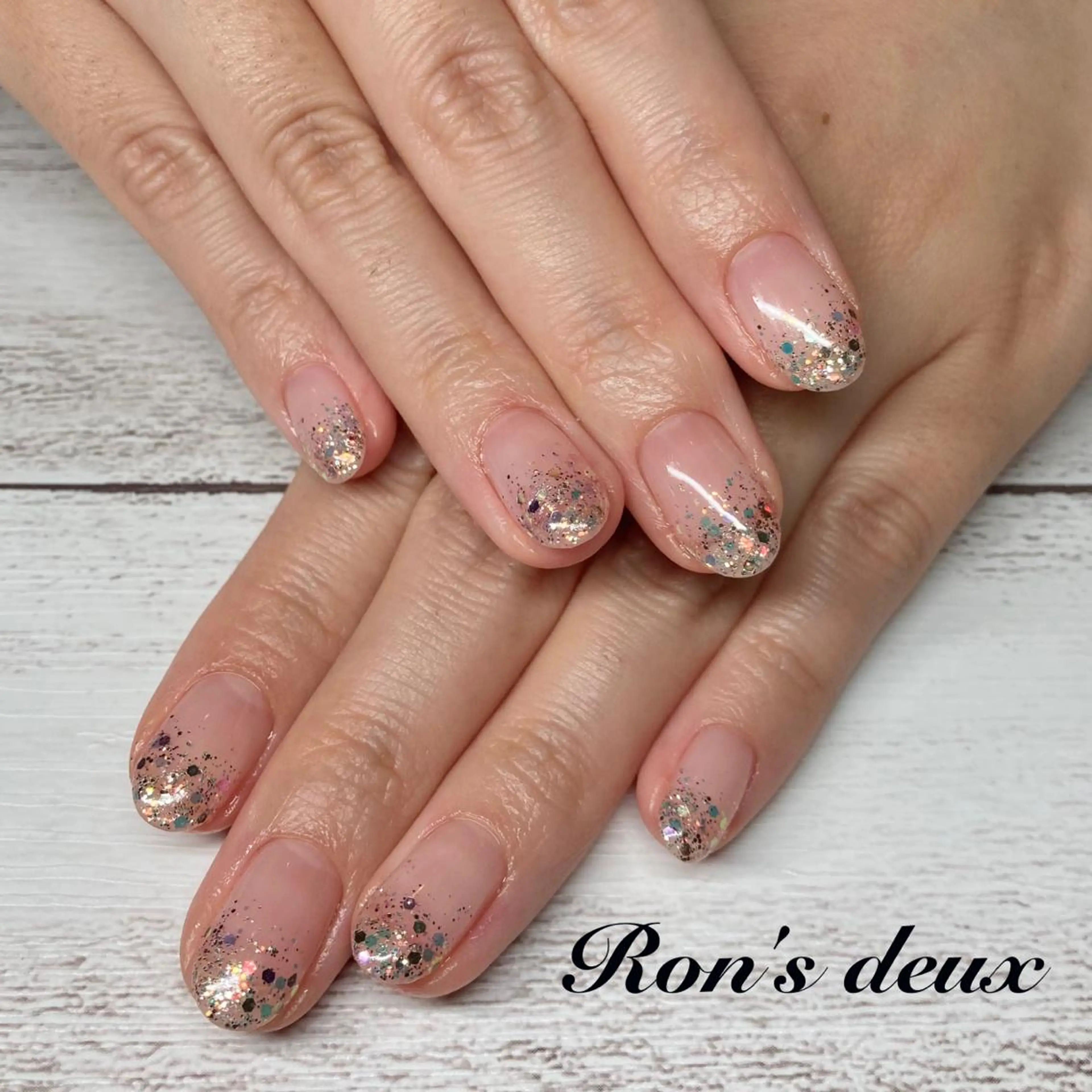 ネイル ラメ(グリッター) ラメグラデーション Ron's nail 仙田のネイルデザイン