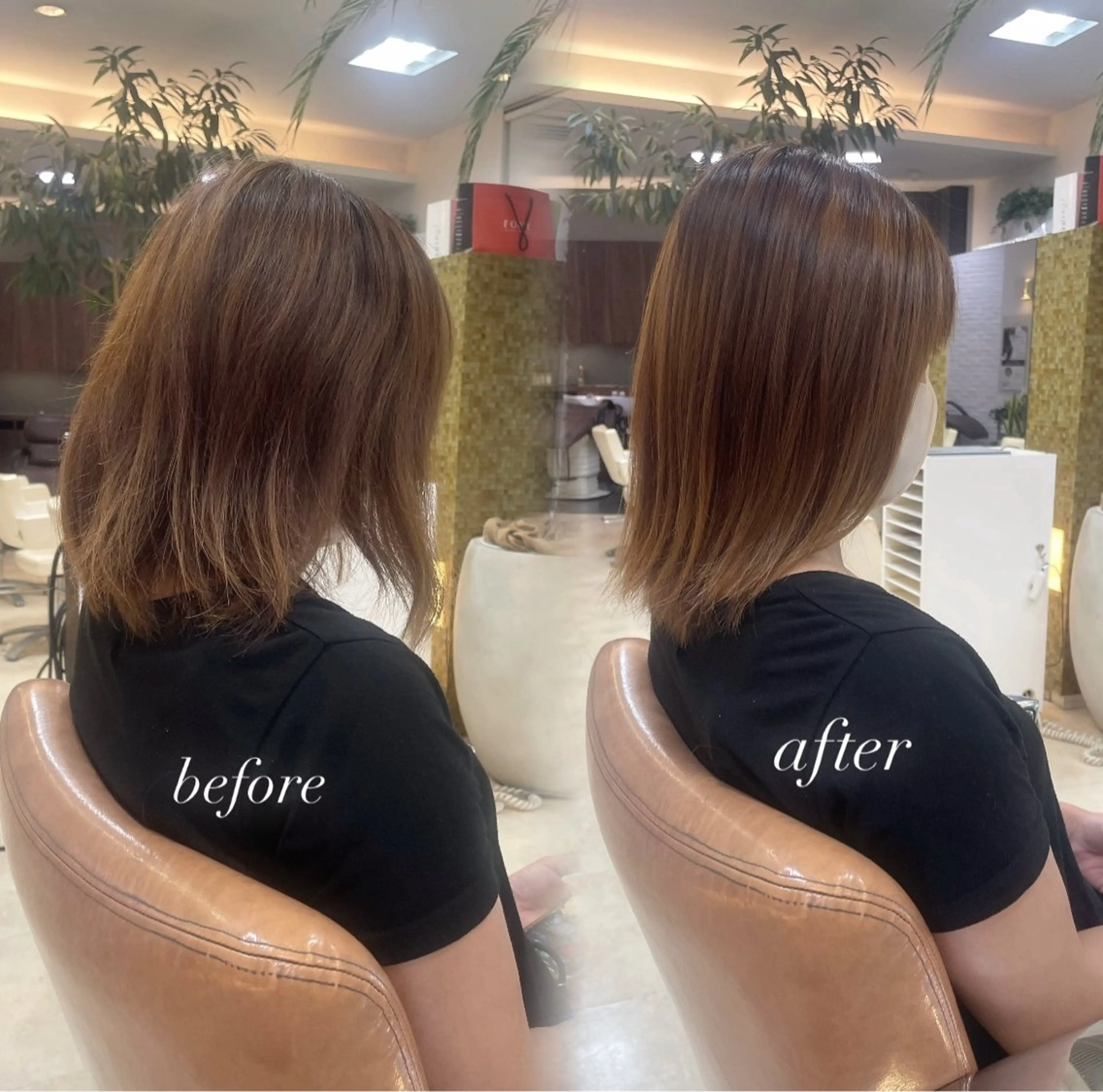 ミディアム 縮毛矯正 透明感モテカラー🎀 ／𝐦𝐨𝐞のヘアスタイル