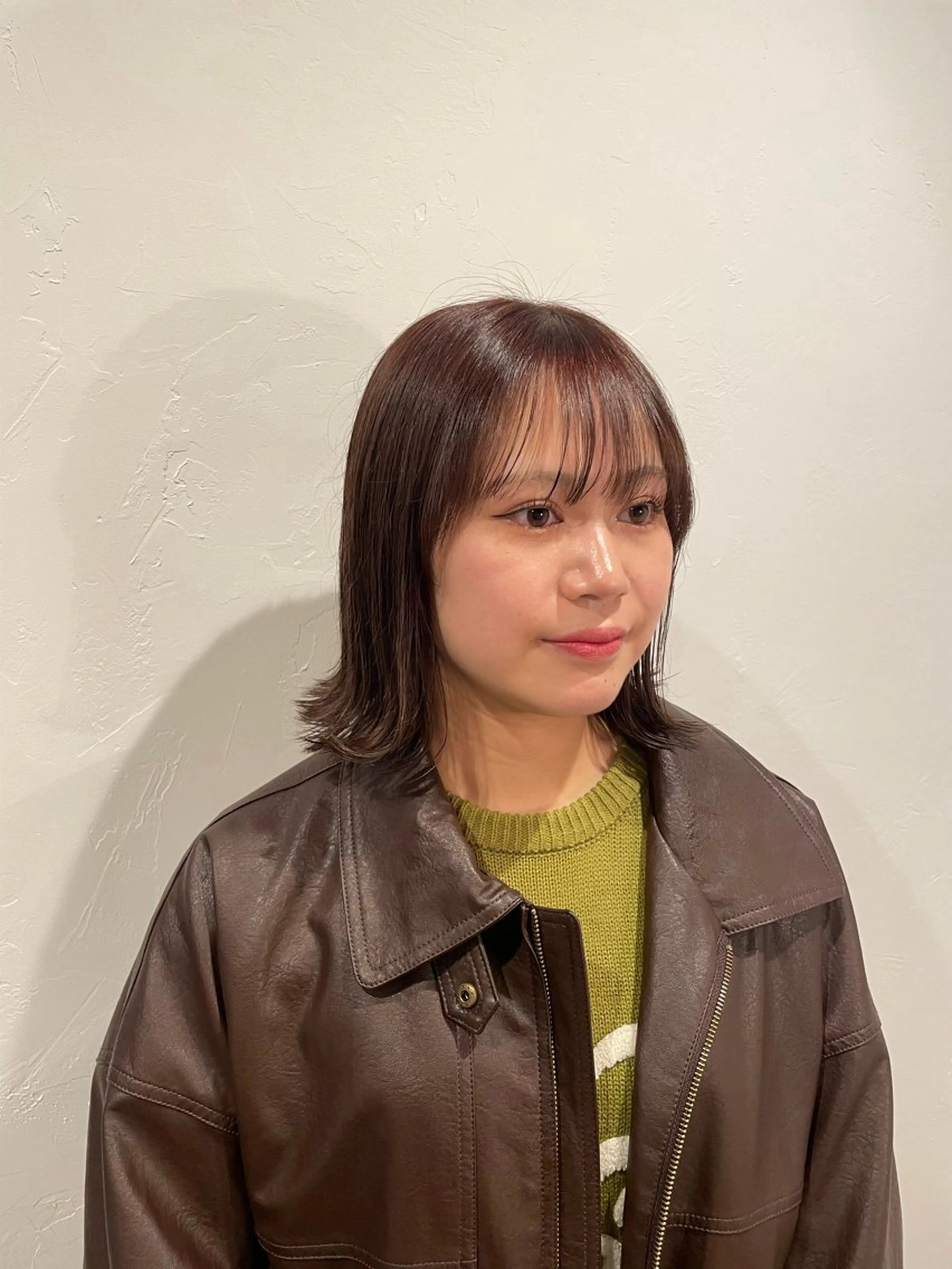 ミディアム ボブ カット ヘアカラー トリートメント ベージュカラー/新潟 カラー特化/落合優吾のヘアスタイル