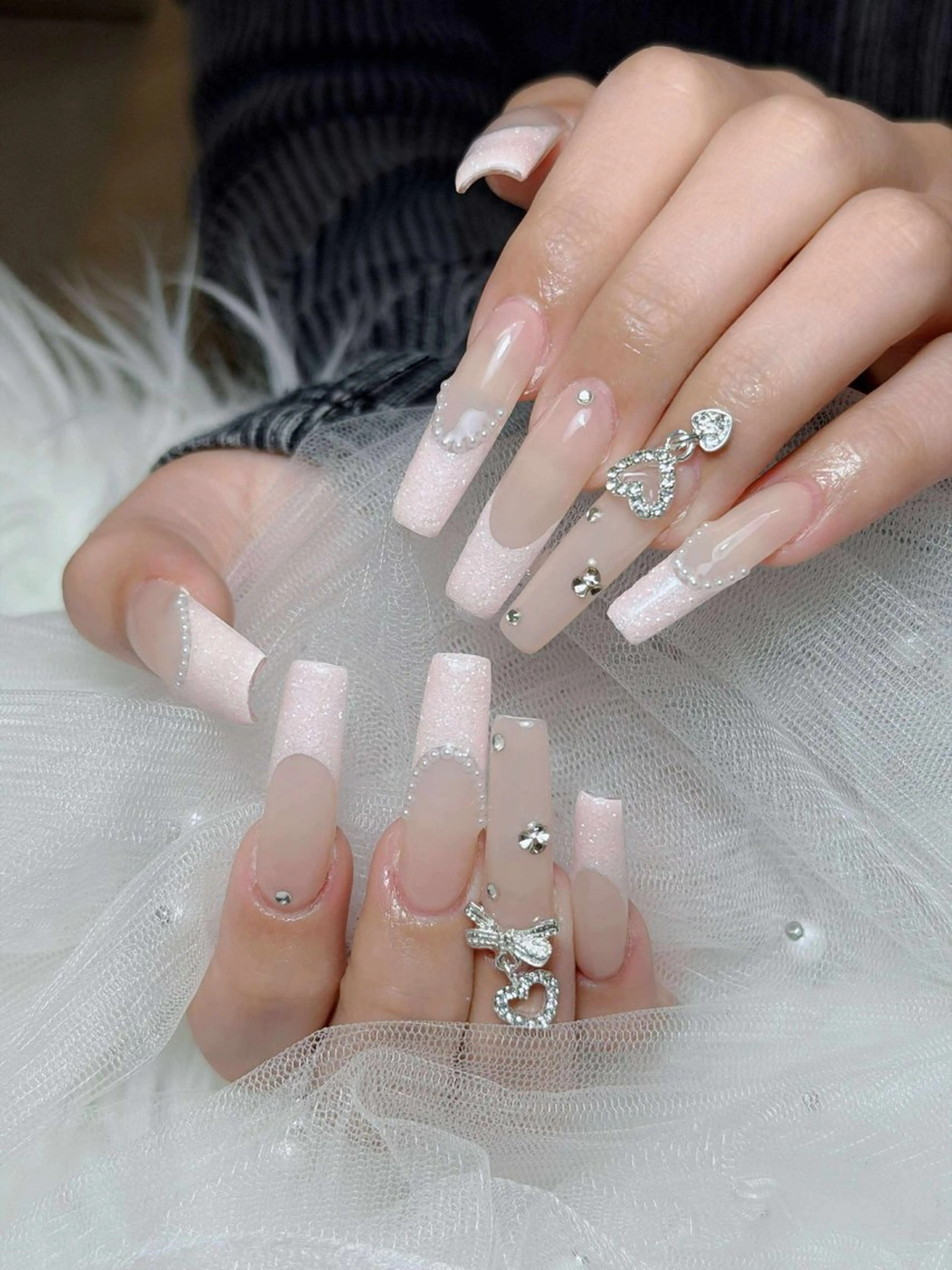 ネイル オーロラネイル チークネイル 長さ出し フレンチネイル ハロウィン ハンドネイル Lumi Nail 新大久保3‘のネイルデザイン