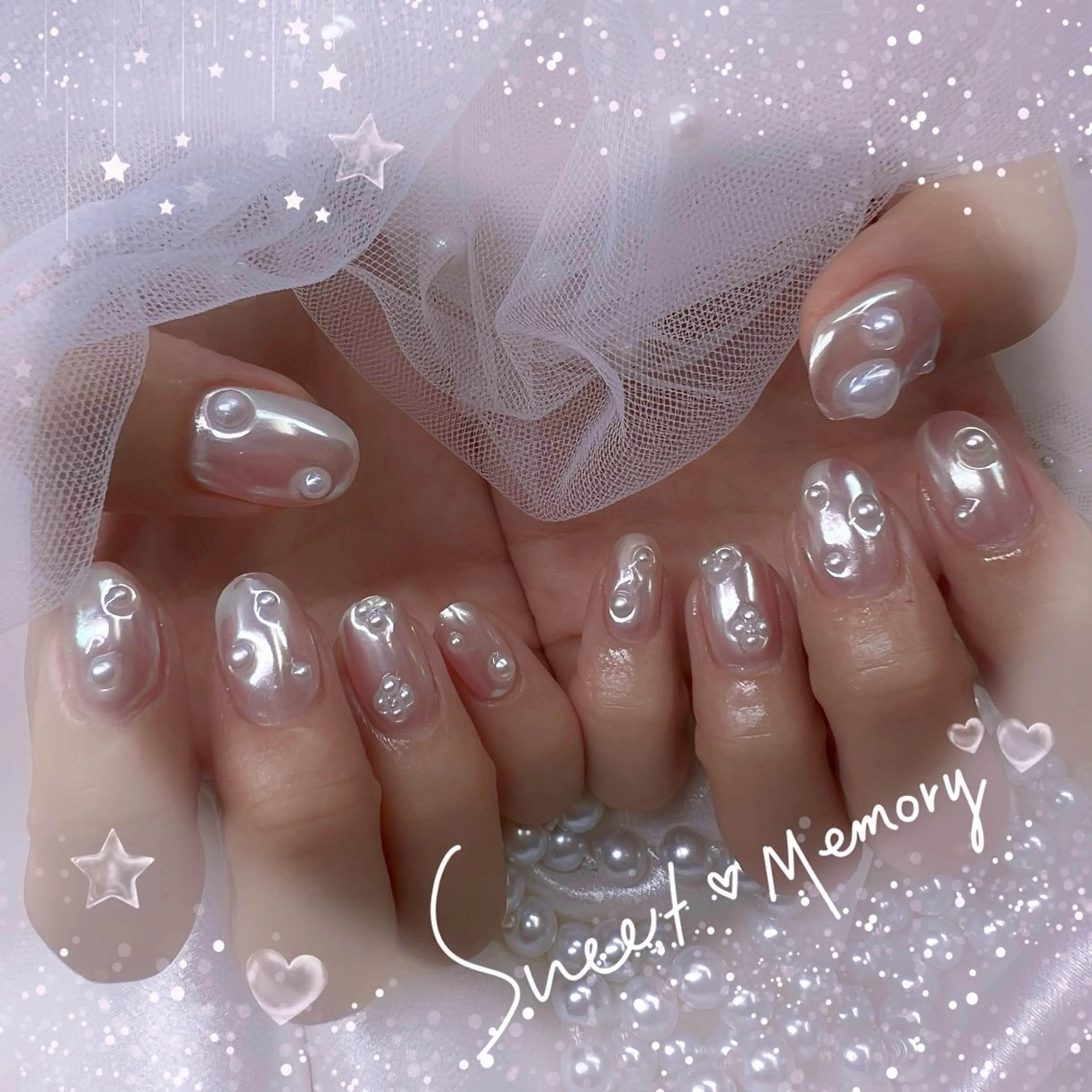 ネイル チークネイル フレンチネイル ガーリー ガラスフレンチ グラデーション ハンドネイル ハンドケア Chill Nailsalonのネイルデザイン