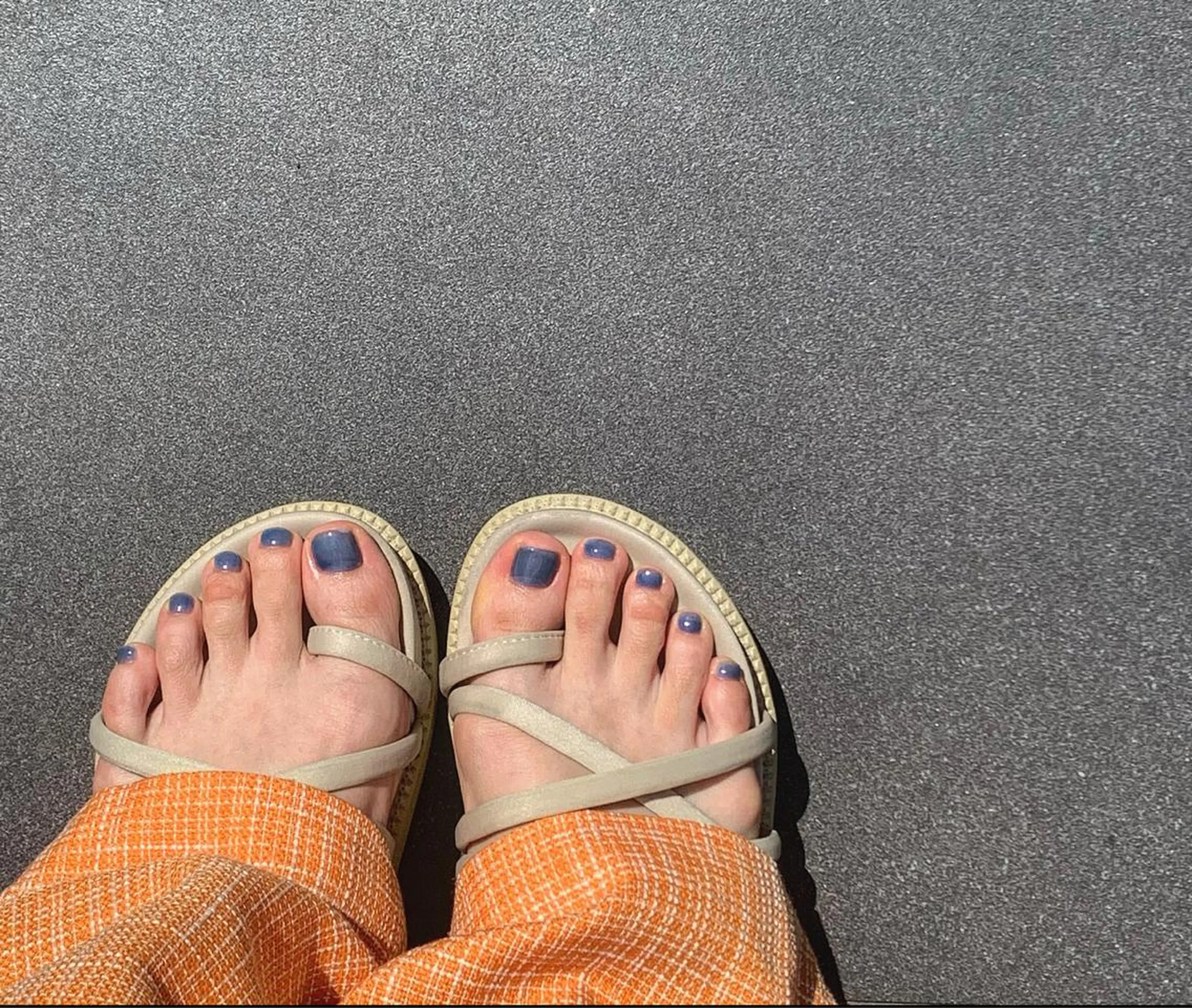 ネイル ブルー クリアネイル フットネイル ワンカラーネイル よねだ ゆうらのネイルデザイン