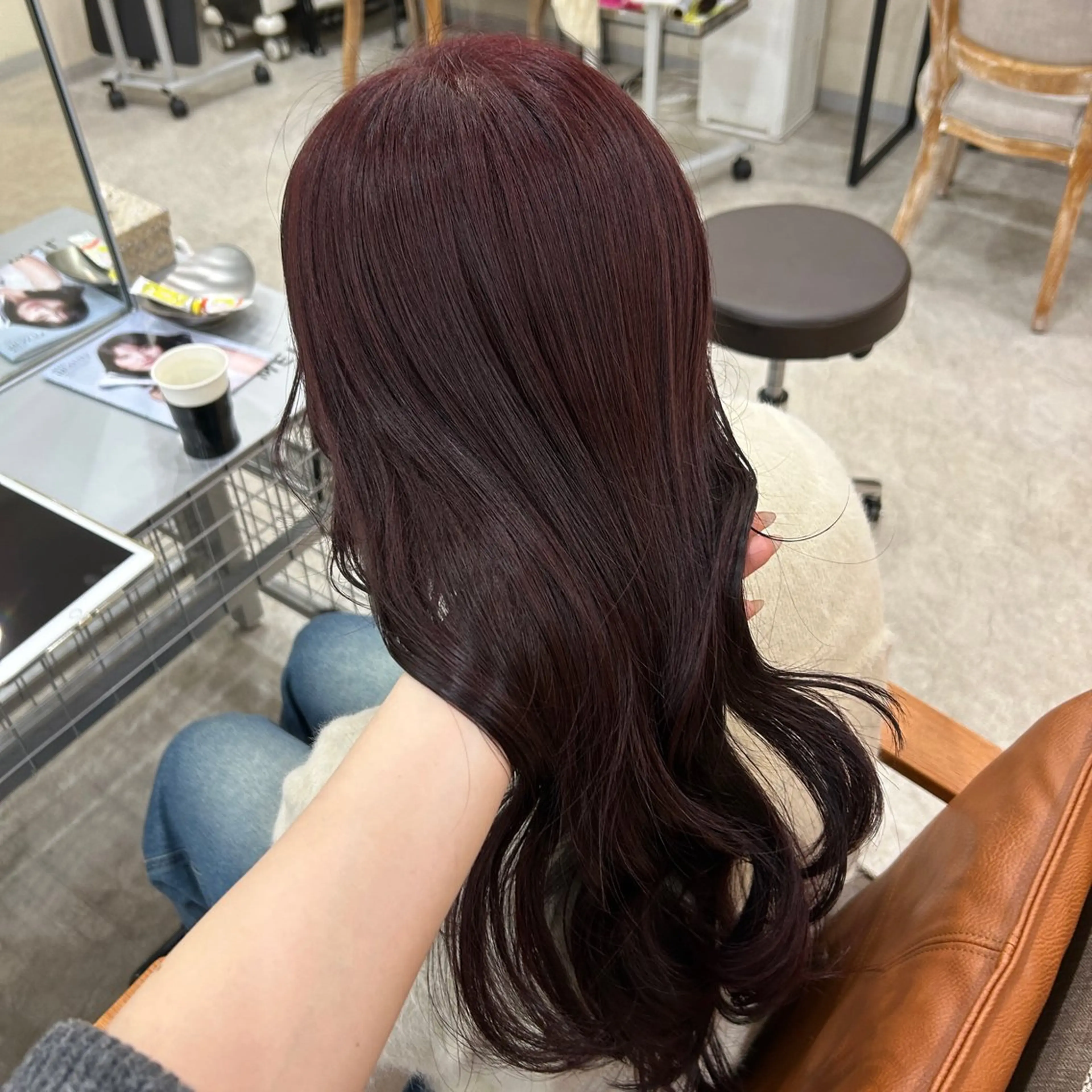 ロング カット ヘアカラー トリートメント MIDORI🌙 透明感/ベージュのヘアスタイル