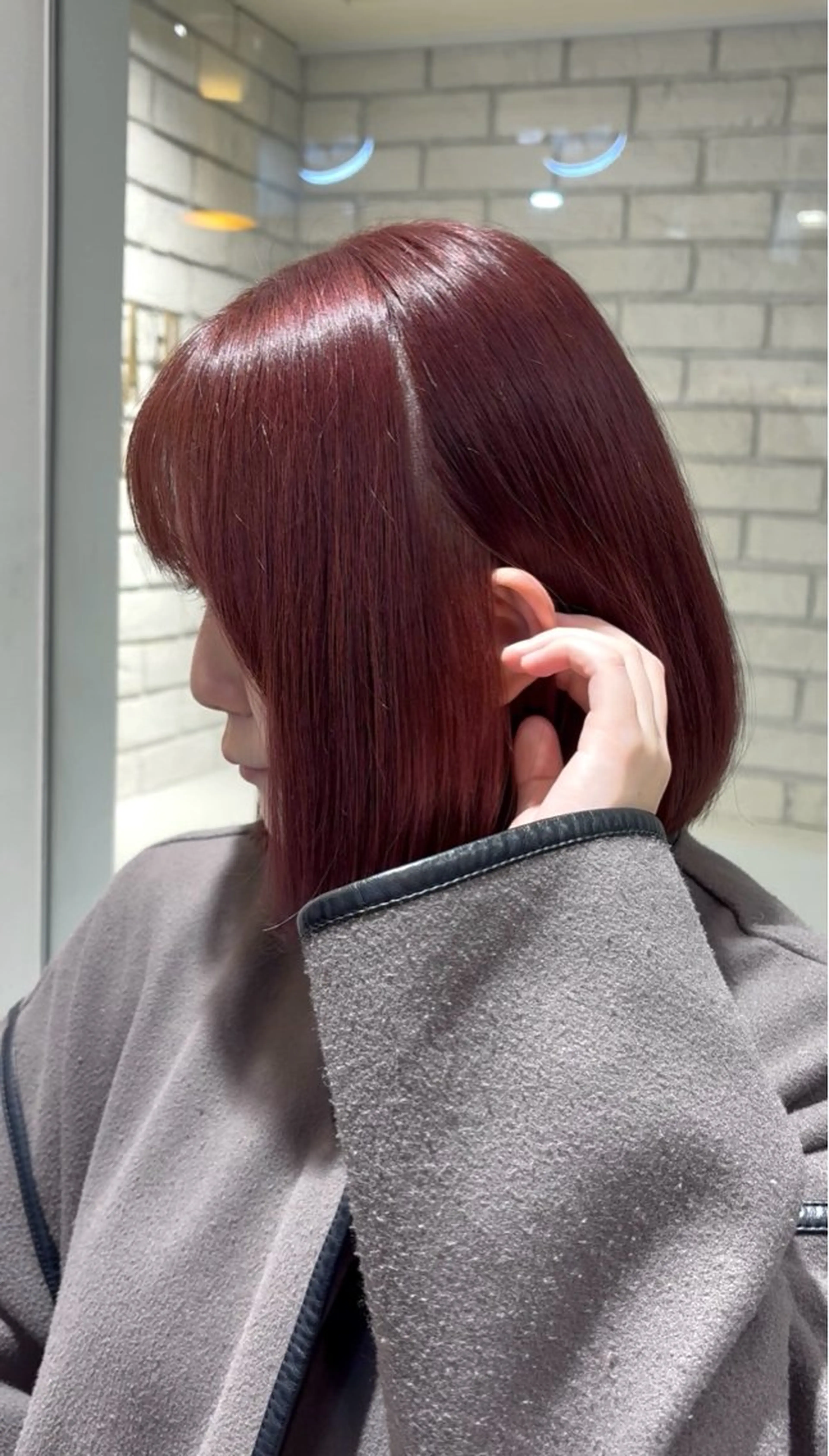 🈹 今っぽ暖色🍷深みレッドダブルカラーボブ・鎖骨ラインまで限定！の写真