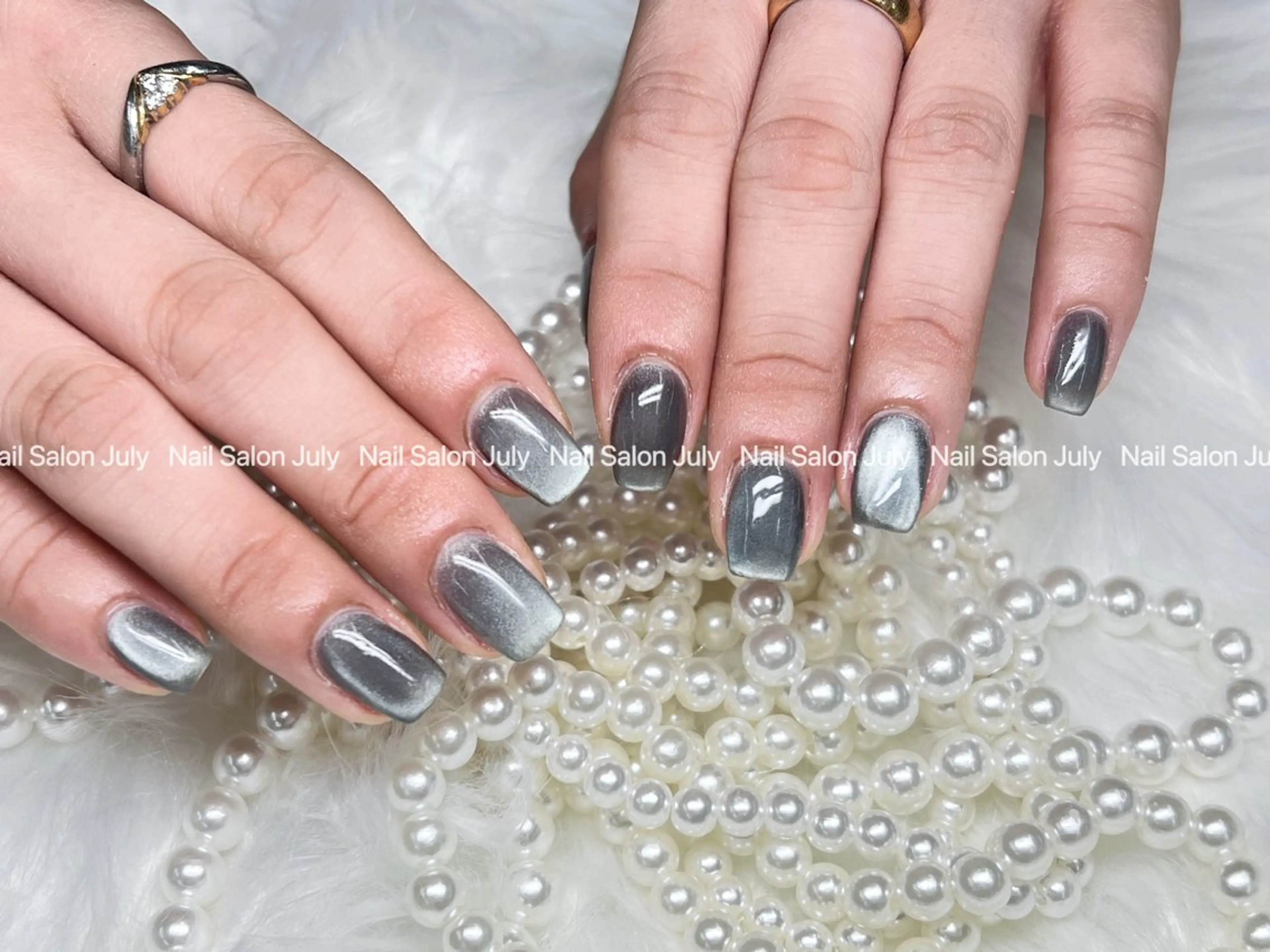 ネイル アートネイル オーロラネイル ジェルネイル ガーリー キラキラネイル July モモのネイルデザイン