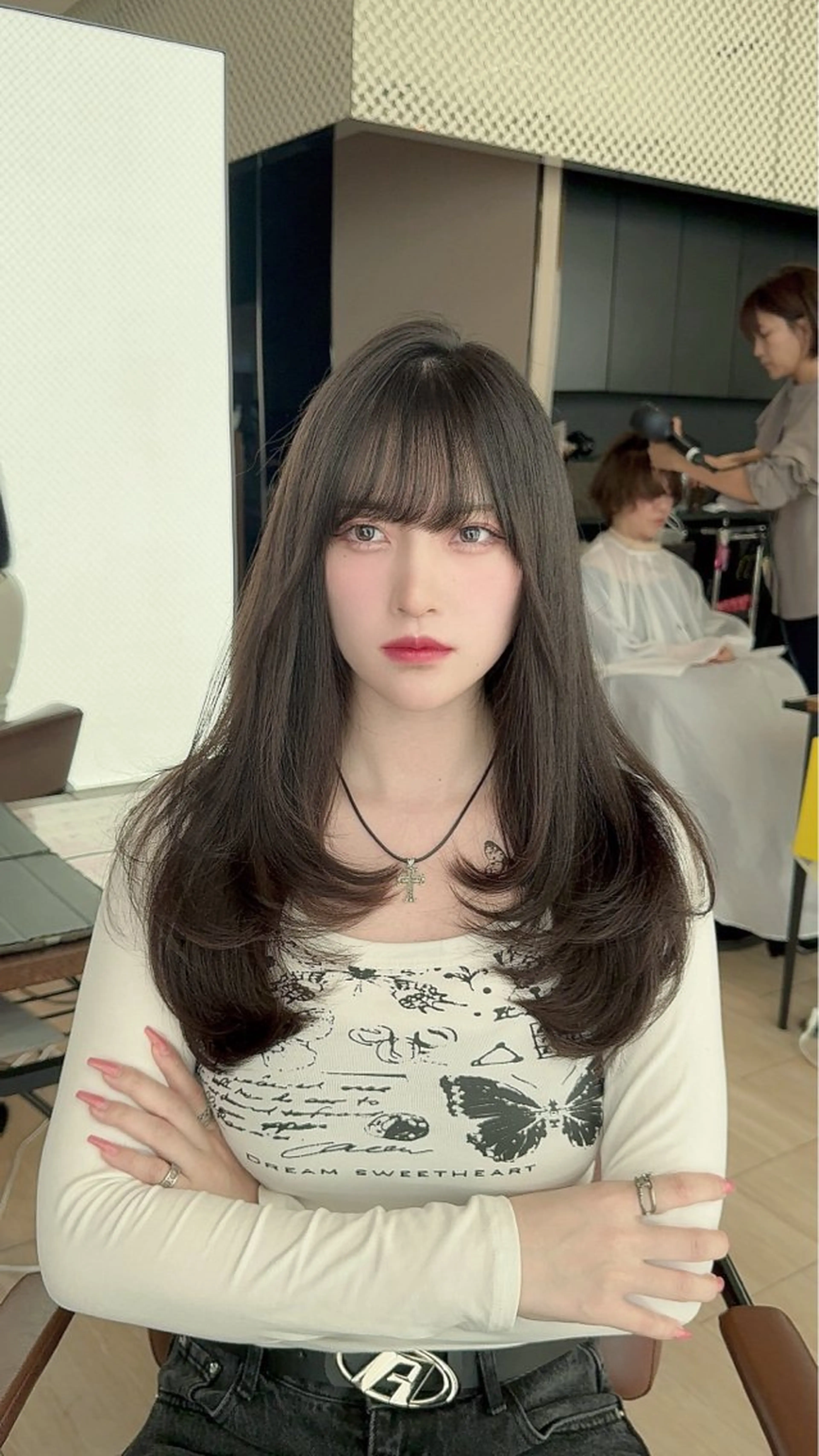 ミディアム カラー ヘアアレンジ 最小顔周り&レイヤー 特化/池袋/kokiのヘアスタイル