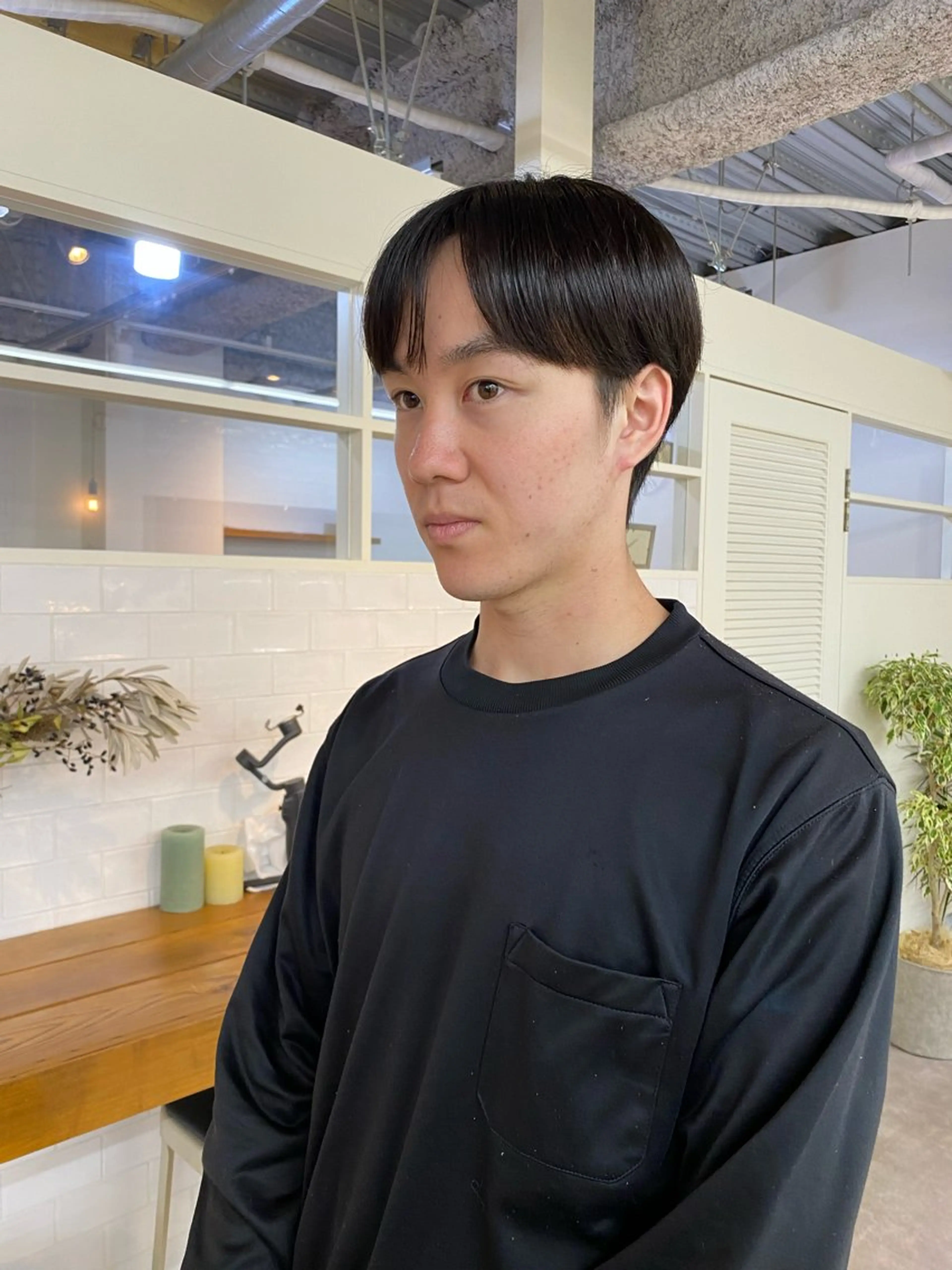 メンズ カット yumeka🩶ボブ 暖色/透け感カラーのヘアスタイル