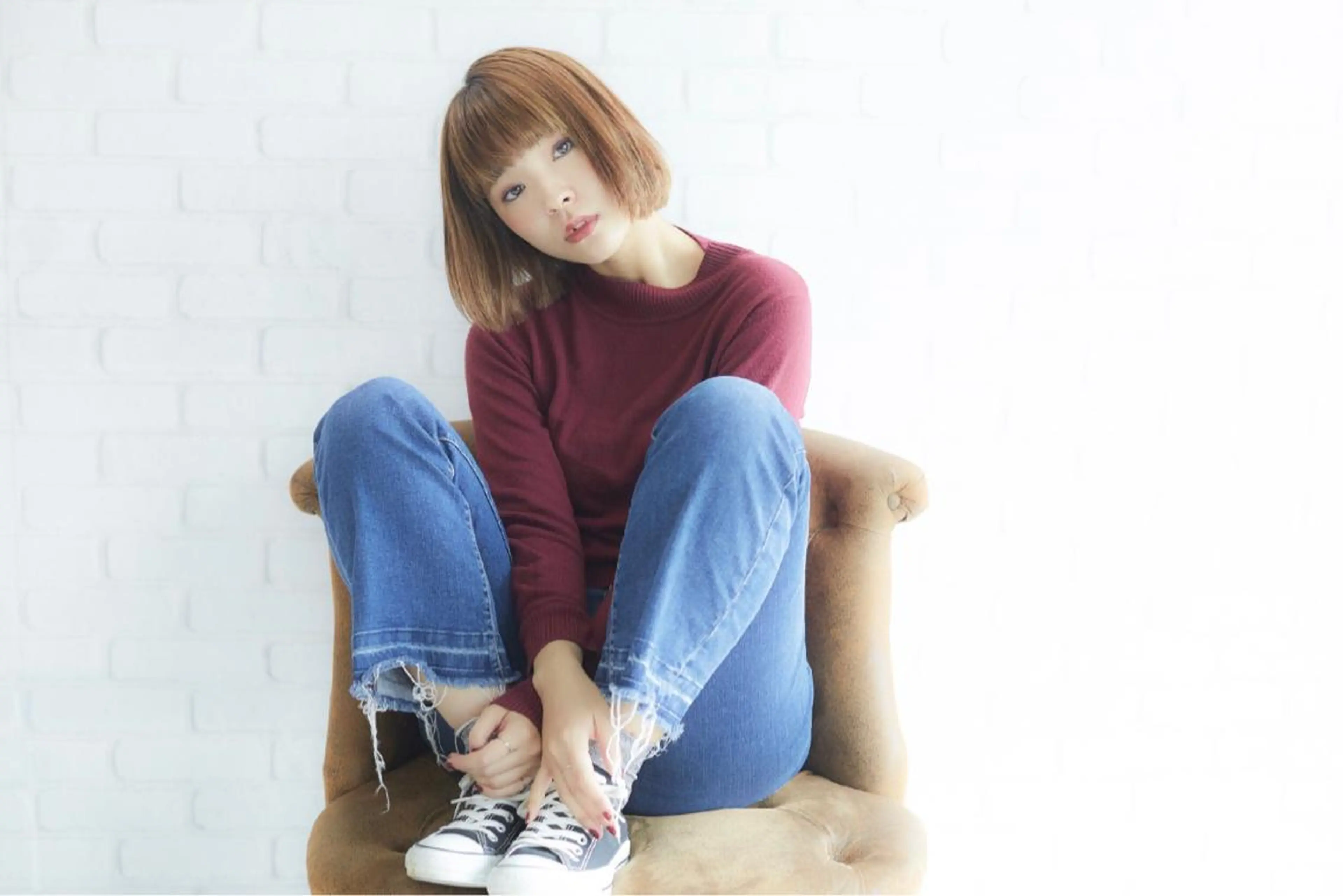 ミディアム カラー THE DAY所属・AKI HASHIMOTOのヘアスタイル