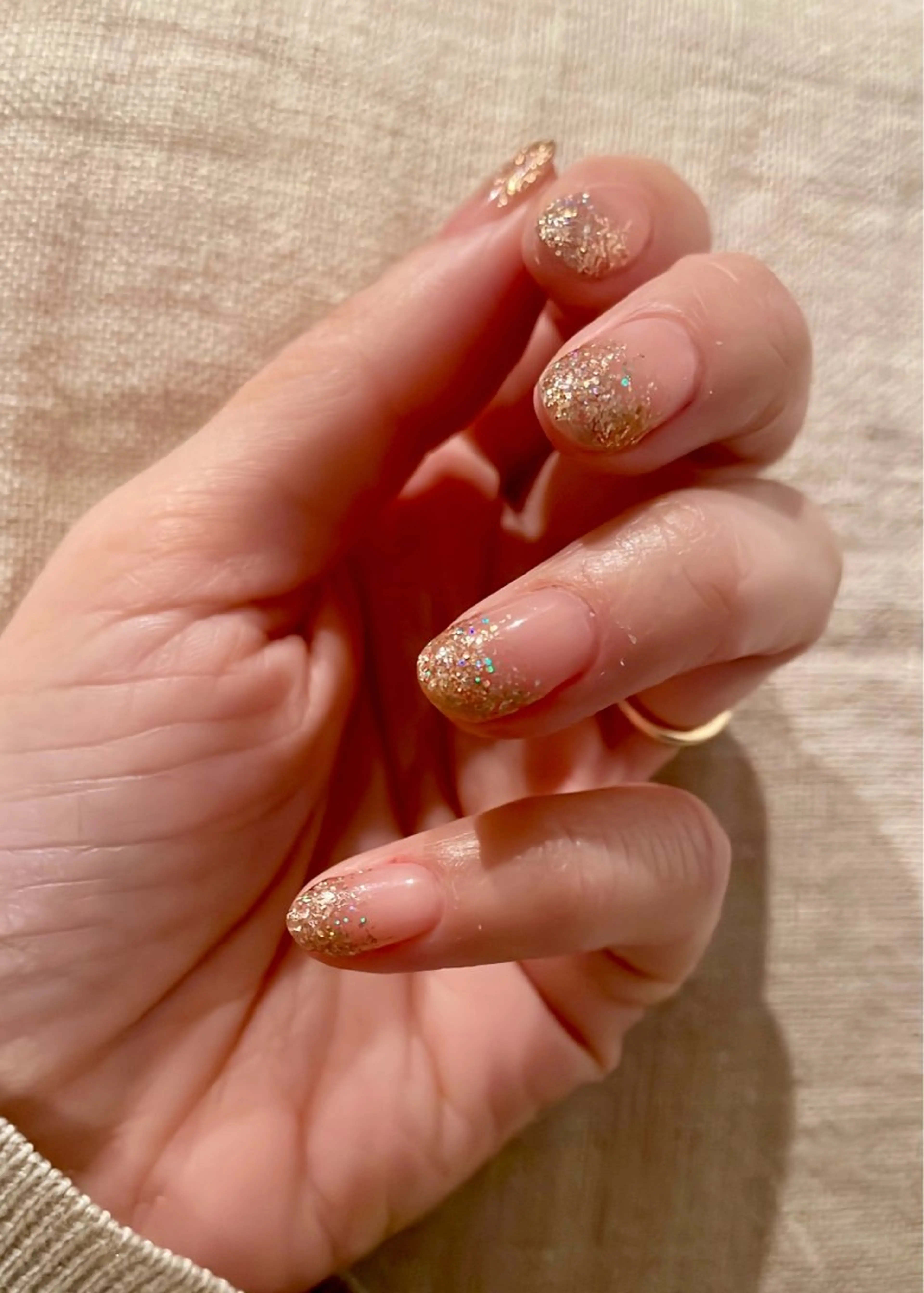 ネイル クリアネイル グラデーション ラメ(グリッター) ラメグラデーション 田中 望のネイルデザイン