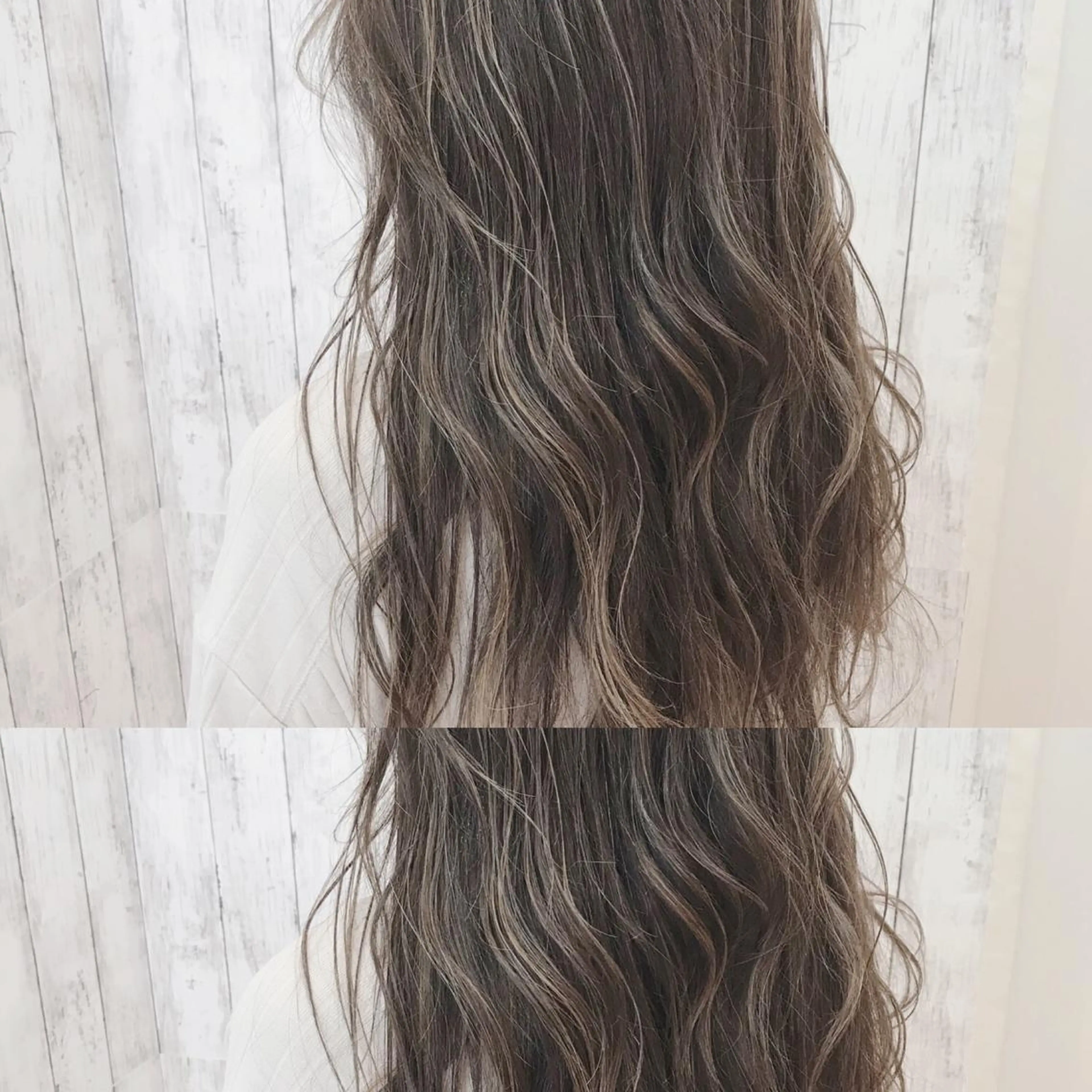 ロング ハイライト 湯浅 了一のヘアスタイル