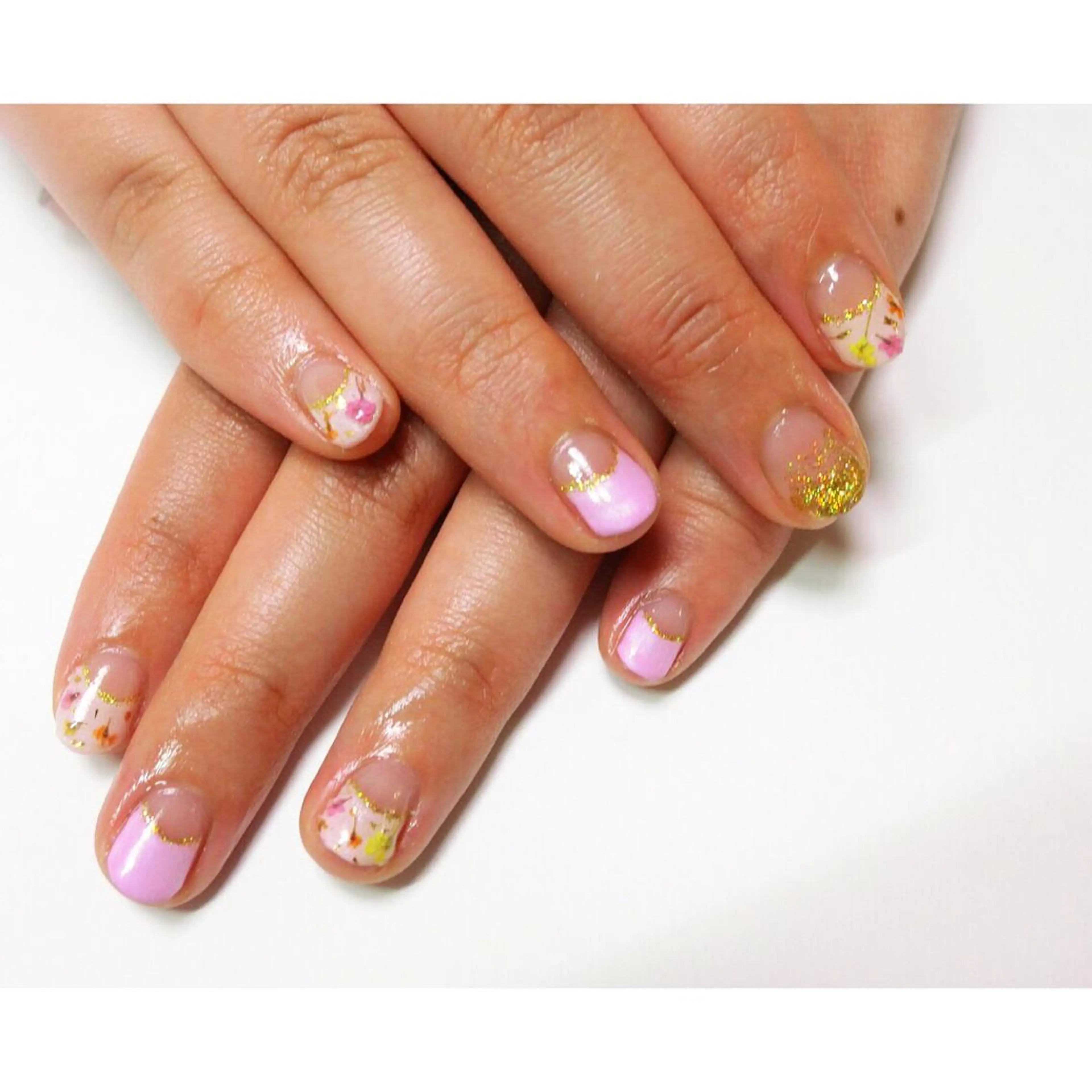 ネイル 痛ネイル/ワンホン/ フィルイン/長さだしのネイルデザイン