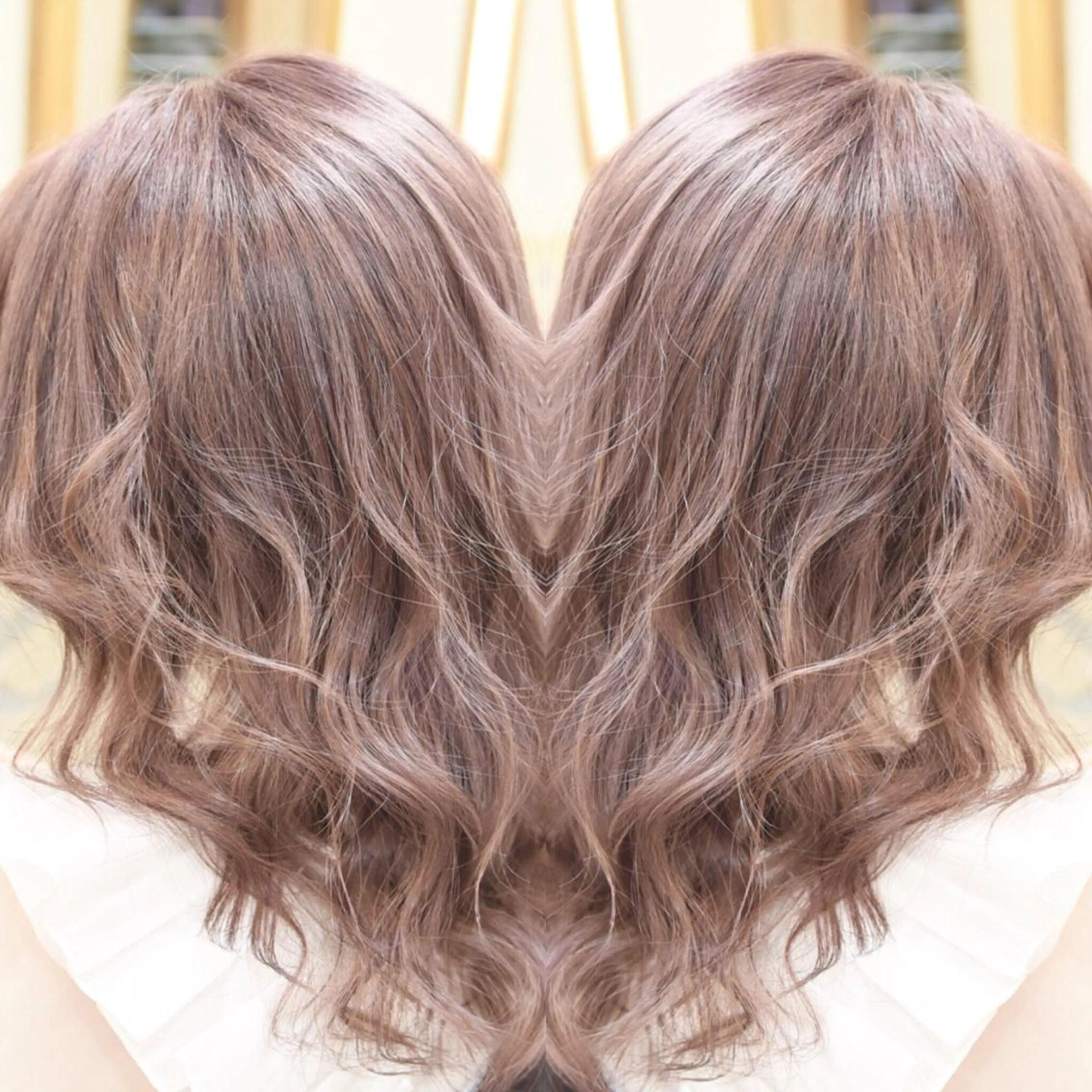 ミディアム カラー ヘアアレンジ 髪質改善×ハイトーン 中田啄也のヘアスタイル