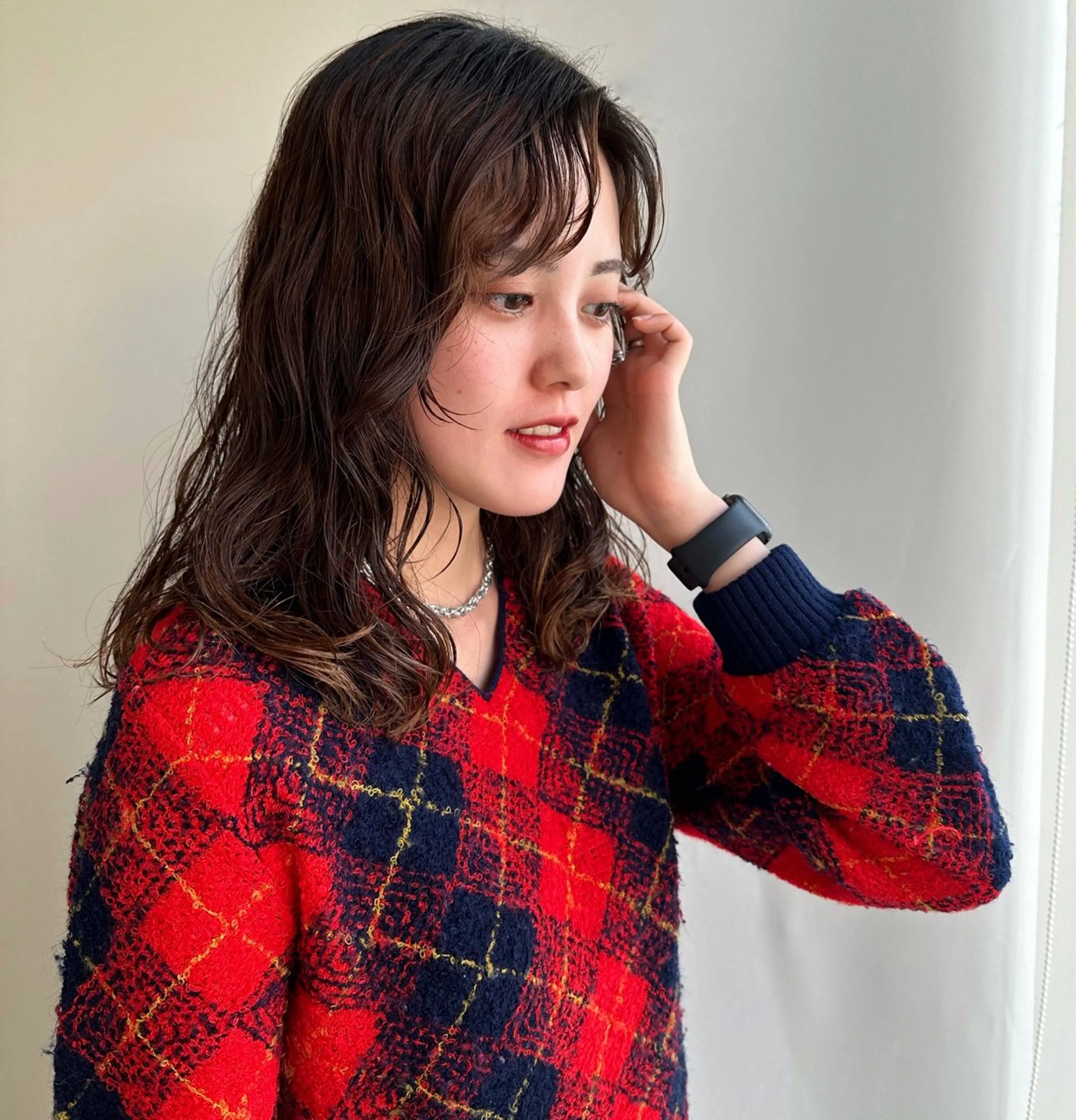 ロング カラー パーマ カット パーマ hibiki/セット /透明感カラーのヘアスタイル