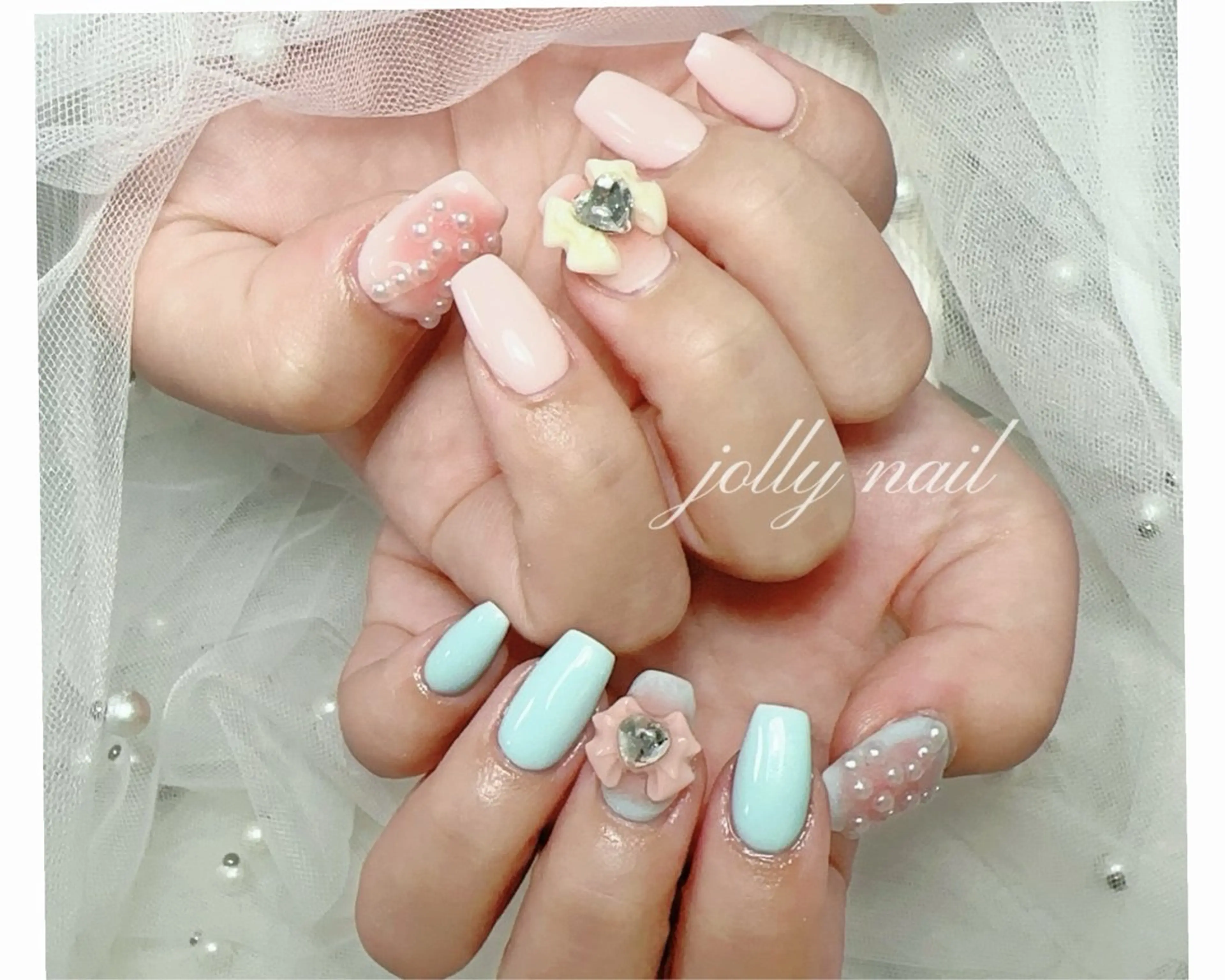 ネイル Jolly チップ長さだしのネイルデザイン