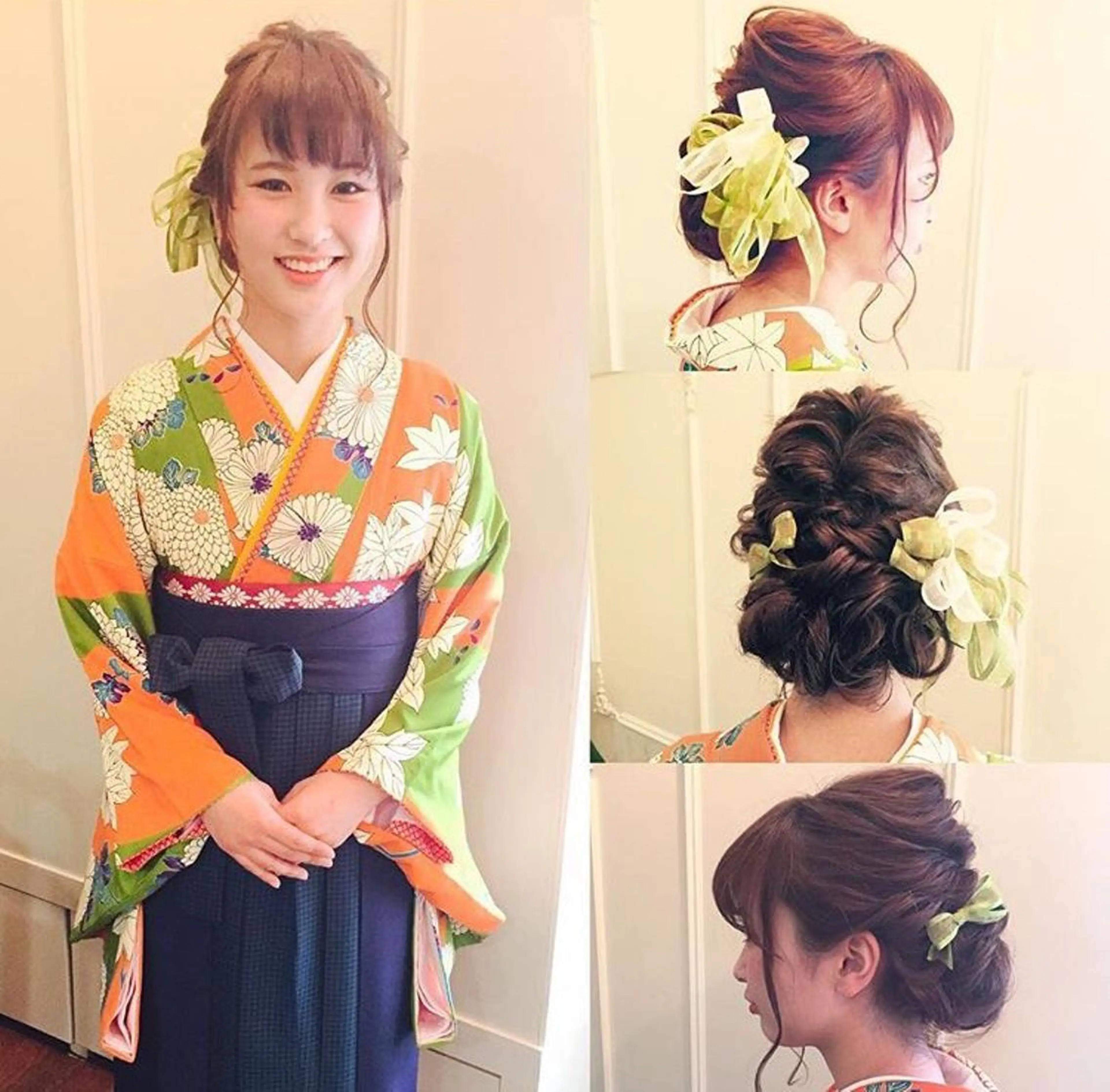 卒業式に人気の袴の着付の写真