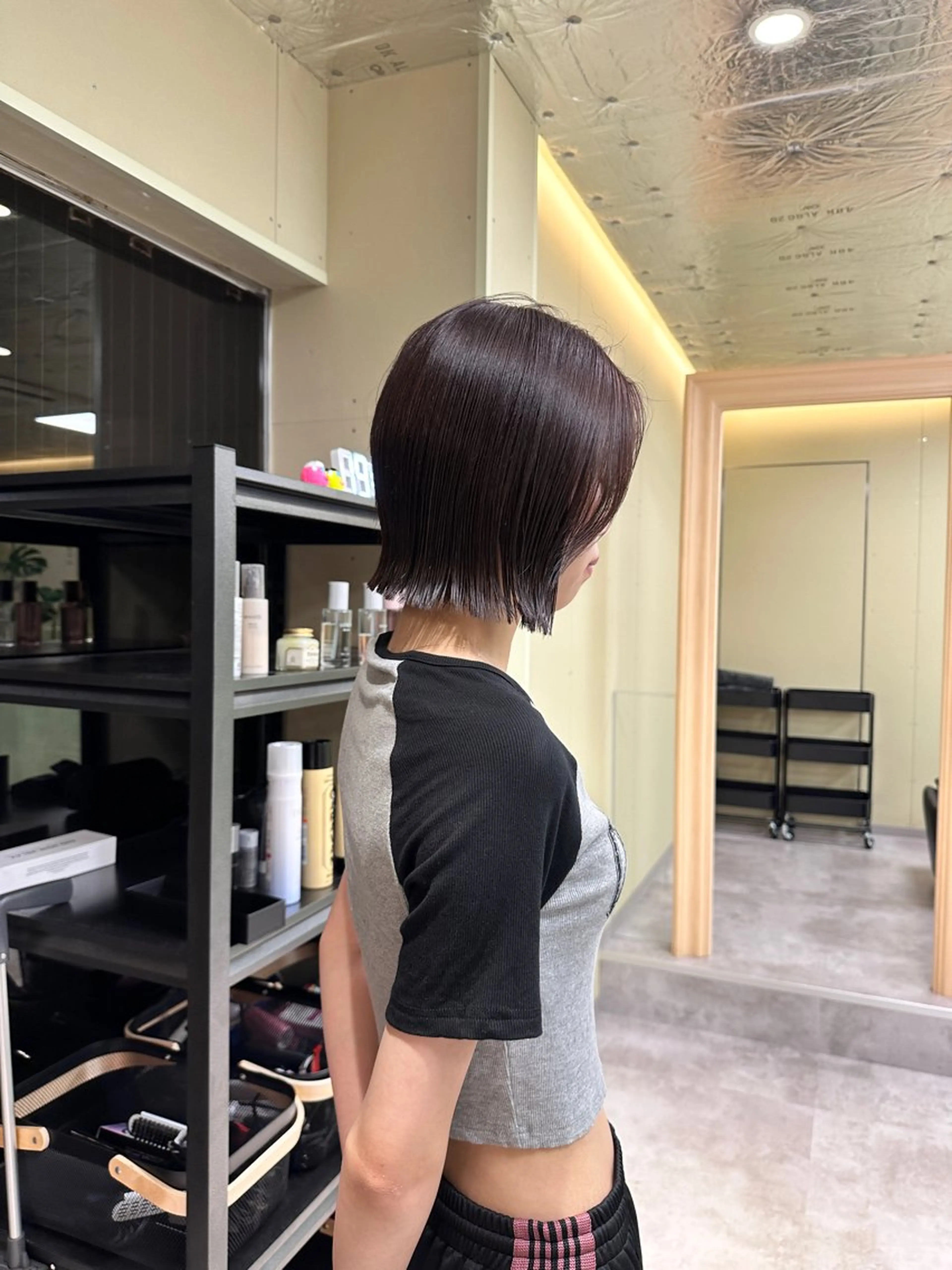 ミディアム カット ヘアカラー ボブ/ぱつっとボブ/ 谷口 海星のヘアスタイル