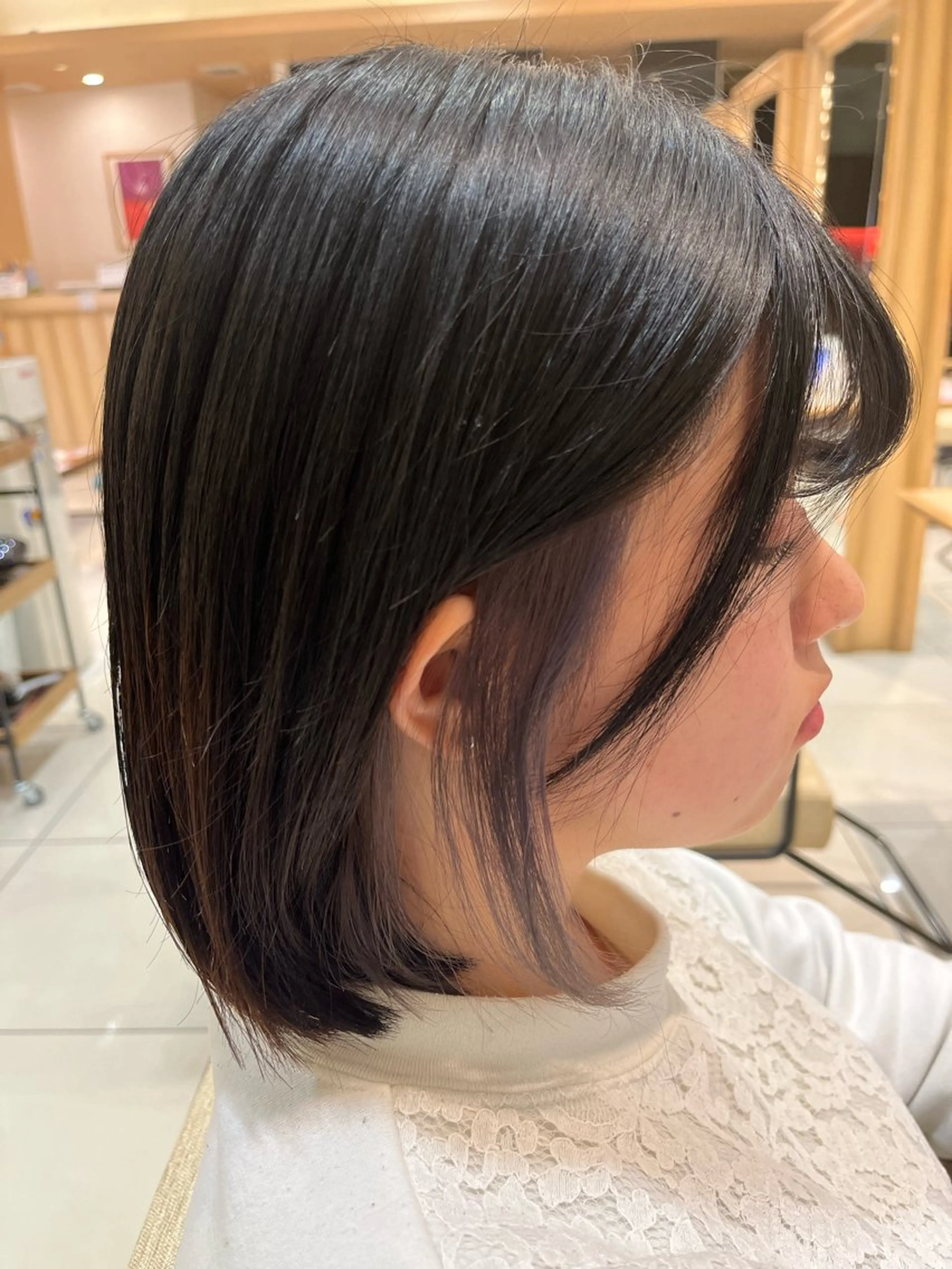 ミディアム カラー パープルカラー シルバー なつな/ 透明感カラーのヘアスタイル