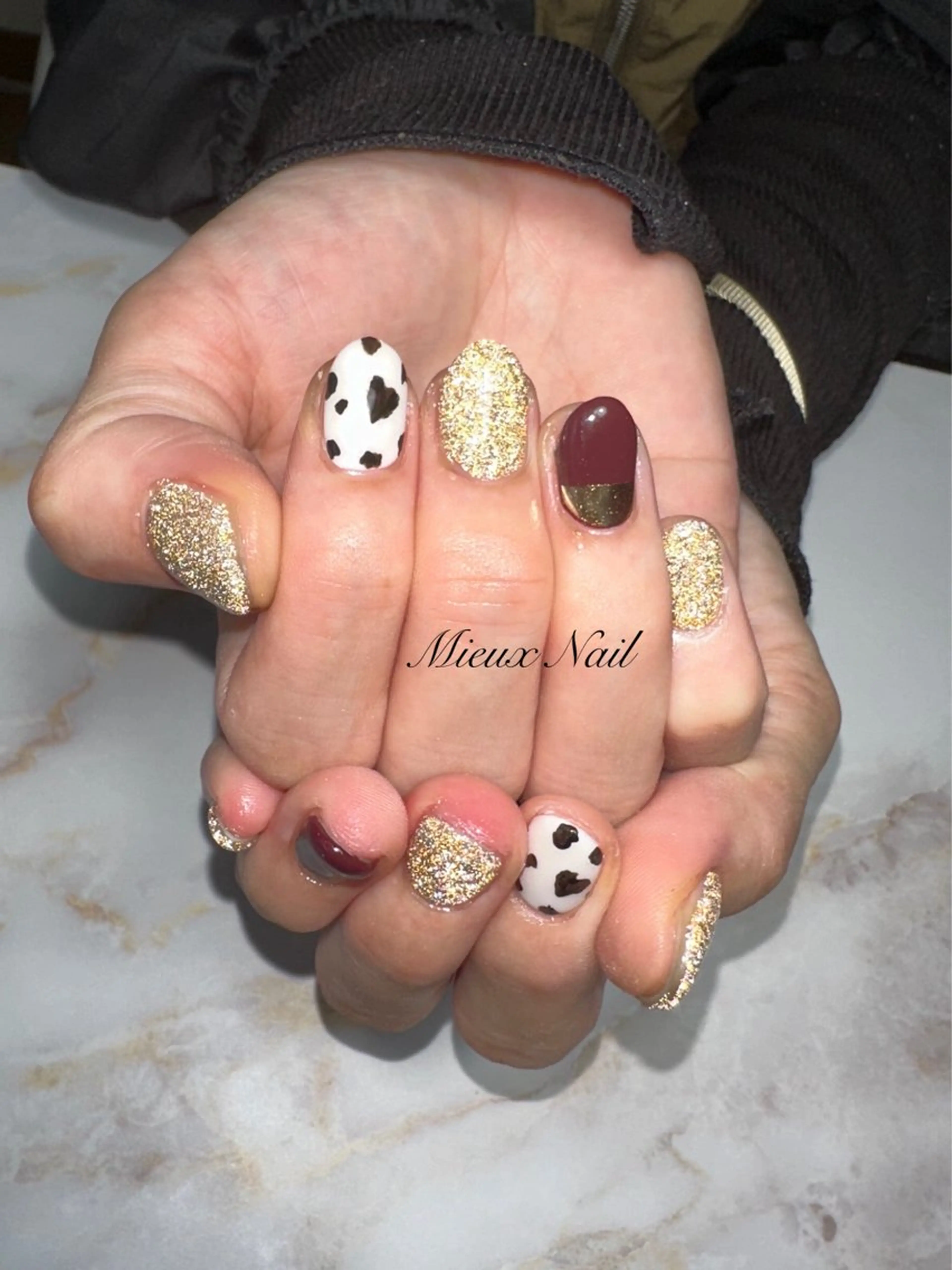 ネイル ブルー ジェルネイル パラジェル ハンドネイル 市川 麻衣子のネイルデザイン