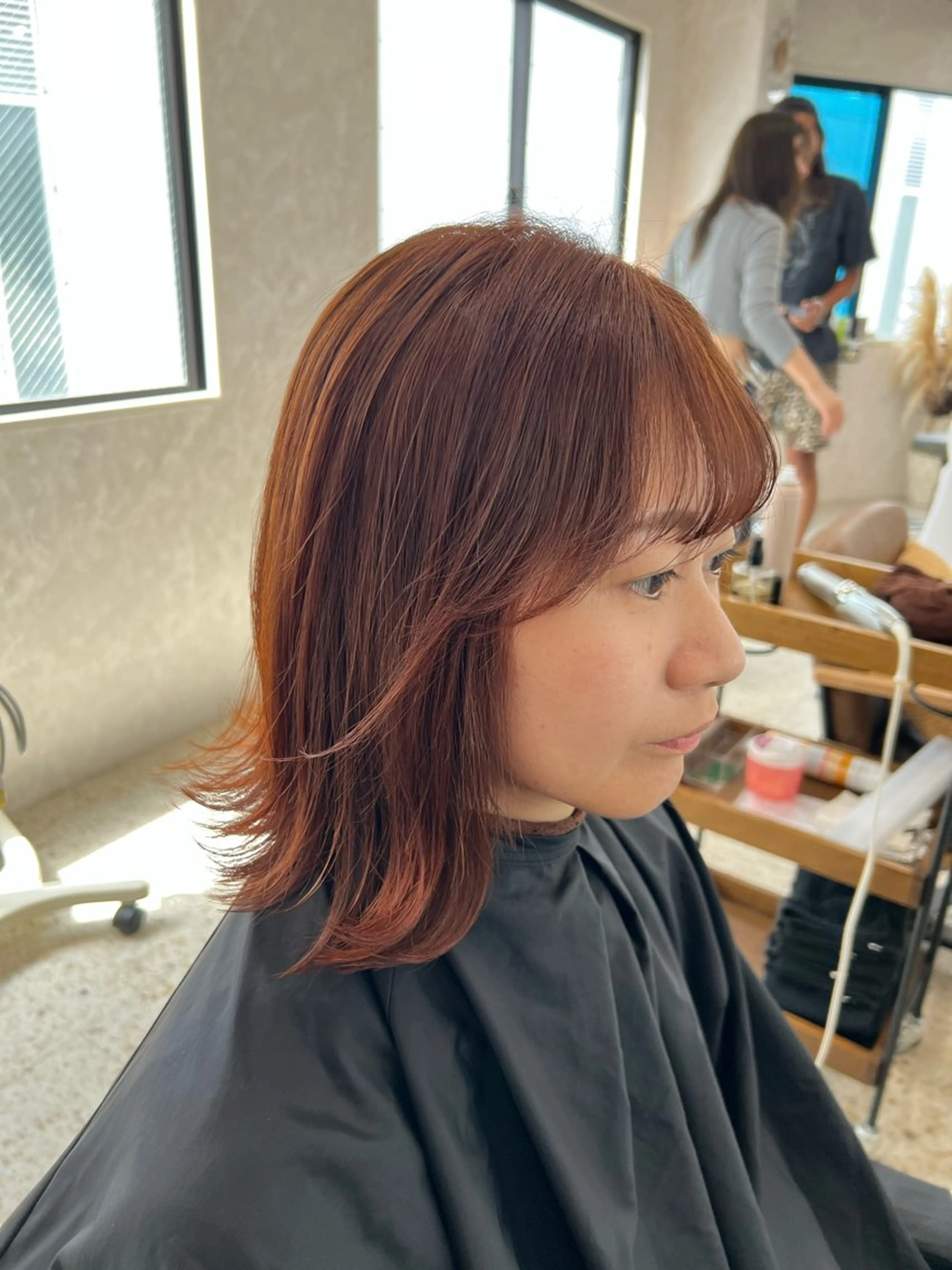 ミディアム カラー ブラウンカラー オレンジ オレンジブラウン ヘアカラー ilu by  Atmos所属・近藤 叶大のヘアスタイル