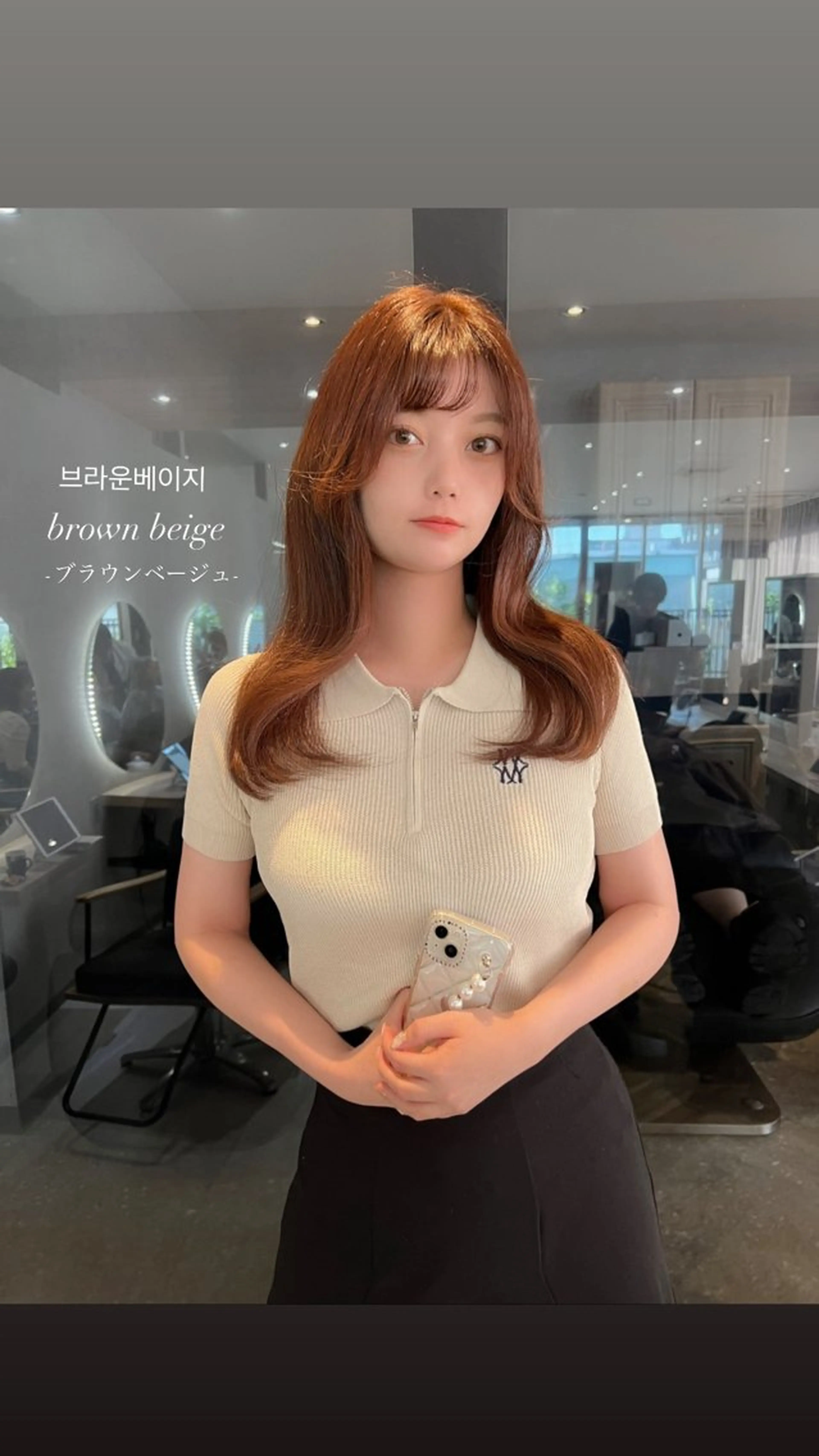 セミロング カラー 顔まわりレイヤー 髪質改善 韓国風ヘア レイヤーカット ヘアカラー 韓国🇰🇷レイヤー 映える顔周り🩷のヘアスタイル