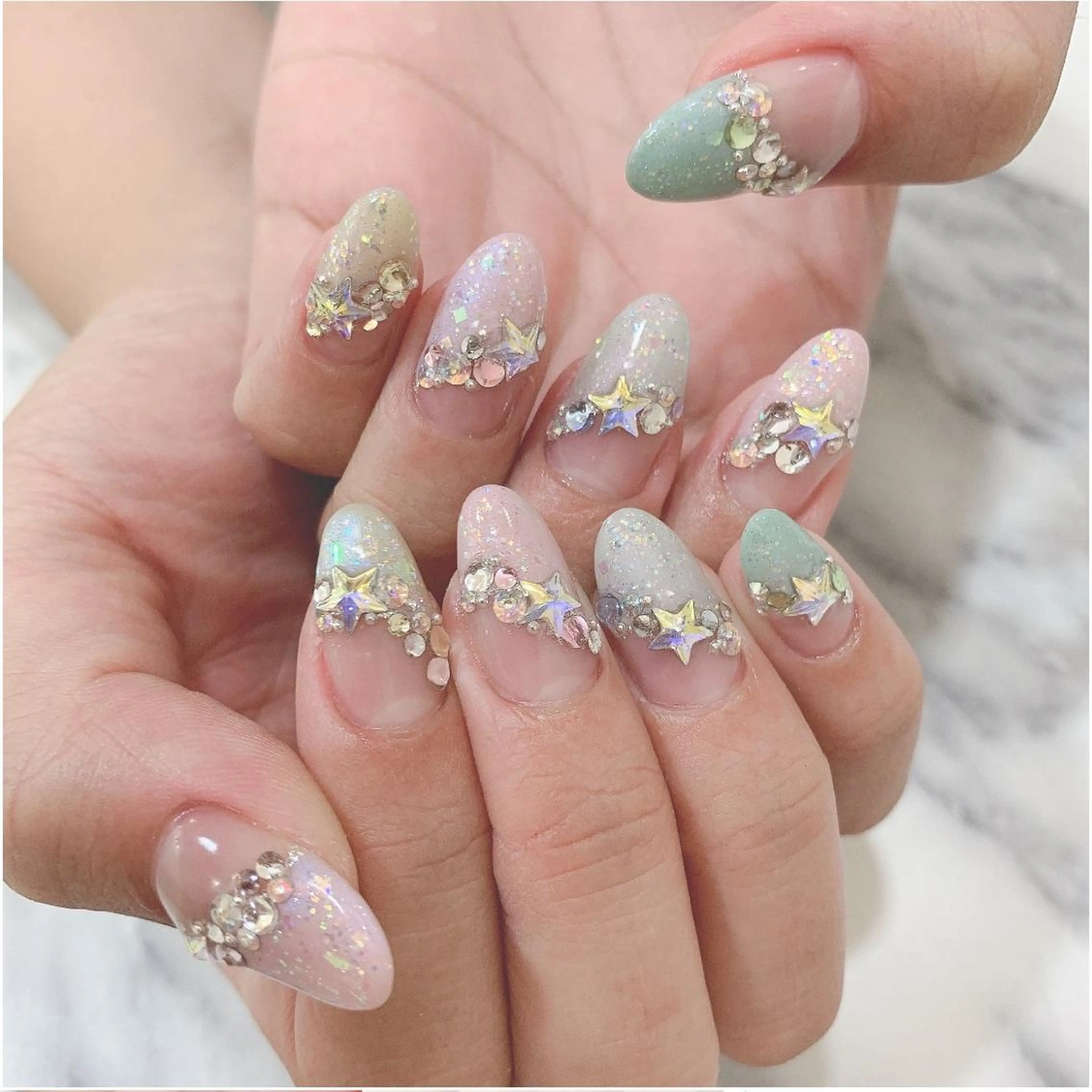 ネイル オーロラネイル Jeremy ♡ HARUKAのネイルデザイン