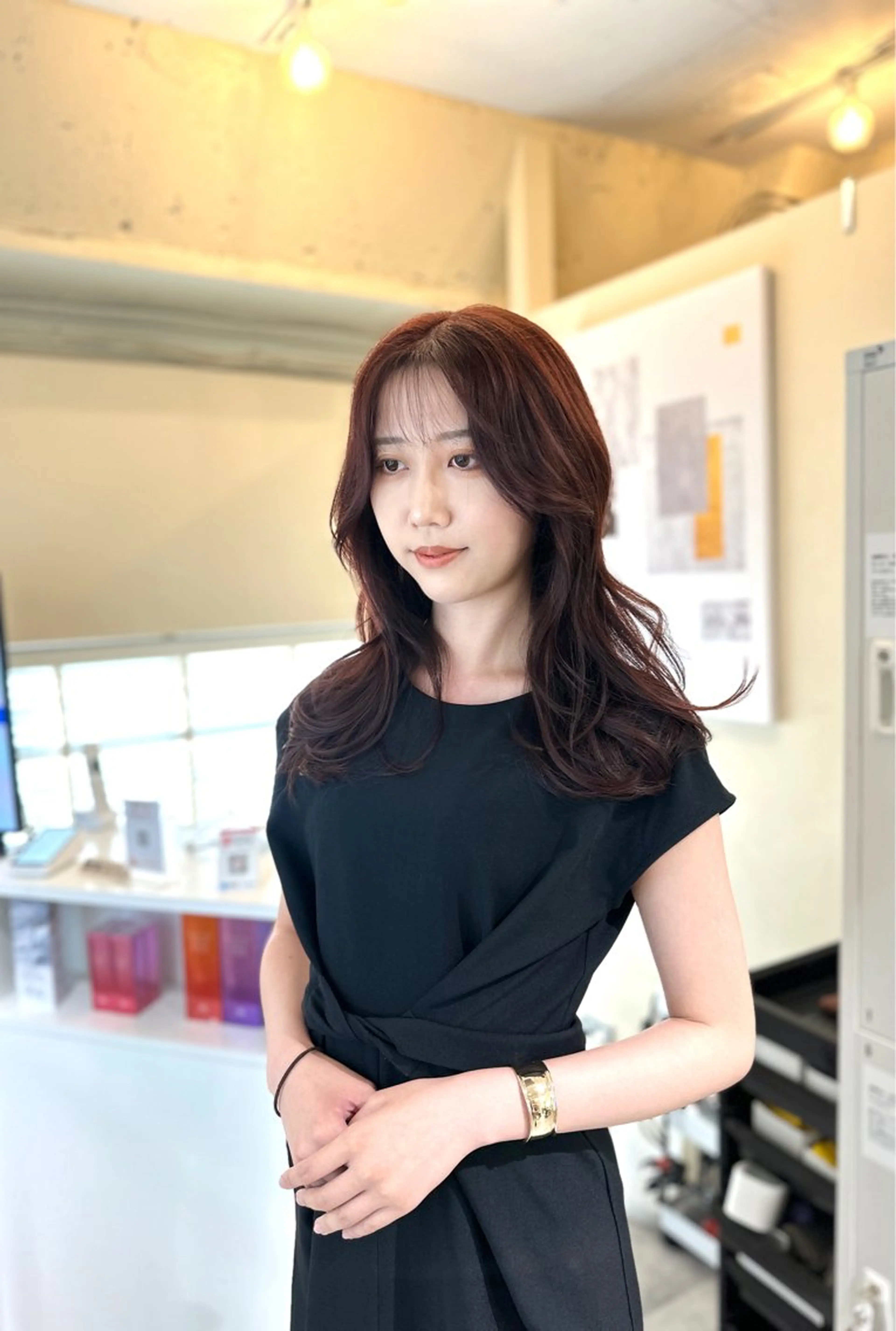 ロング カラー アディクシーカラー バレイヤージュ ブリーチ デザインカラー ダブルカラー カット ヘアカラー トリートメント opus 店長大和 レイヤー/赤み消しのヘアスタイル