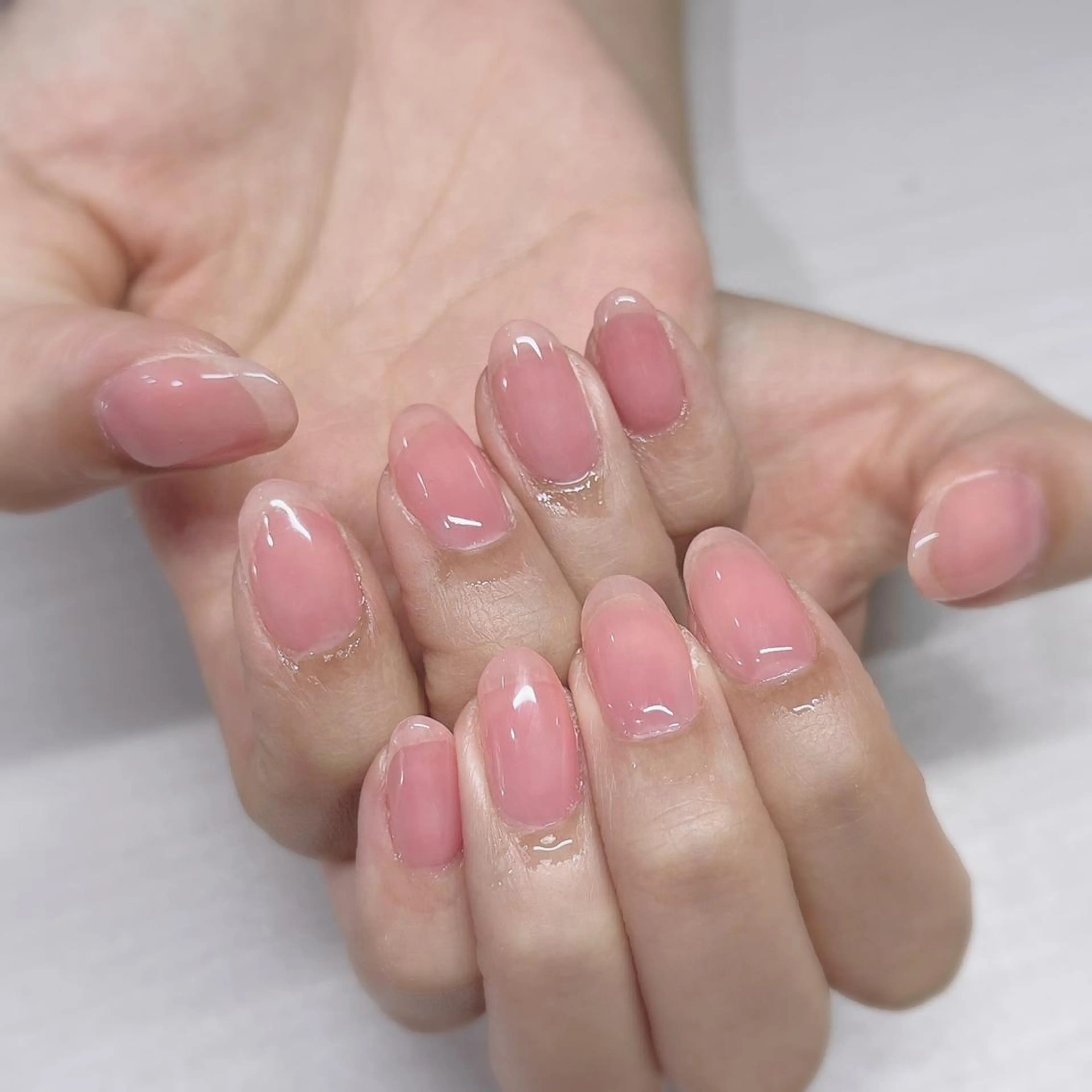 ネイル アートネイル クリアネイル フレンチネイル ジェルネイル ガラスフレンチ 🐕‍🦺Yappy 💗A-tanのネイルデザイン