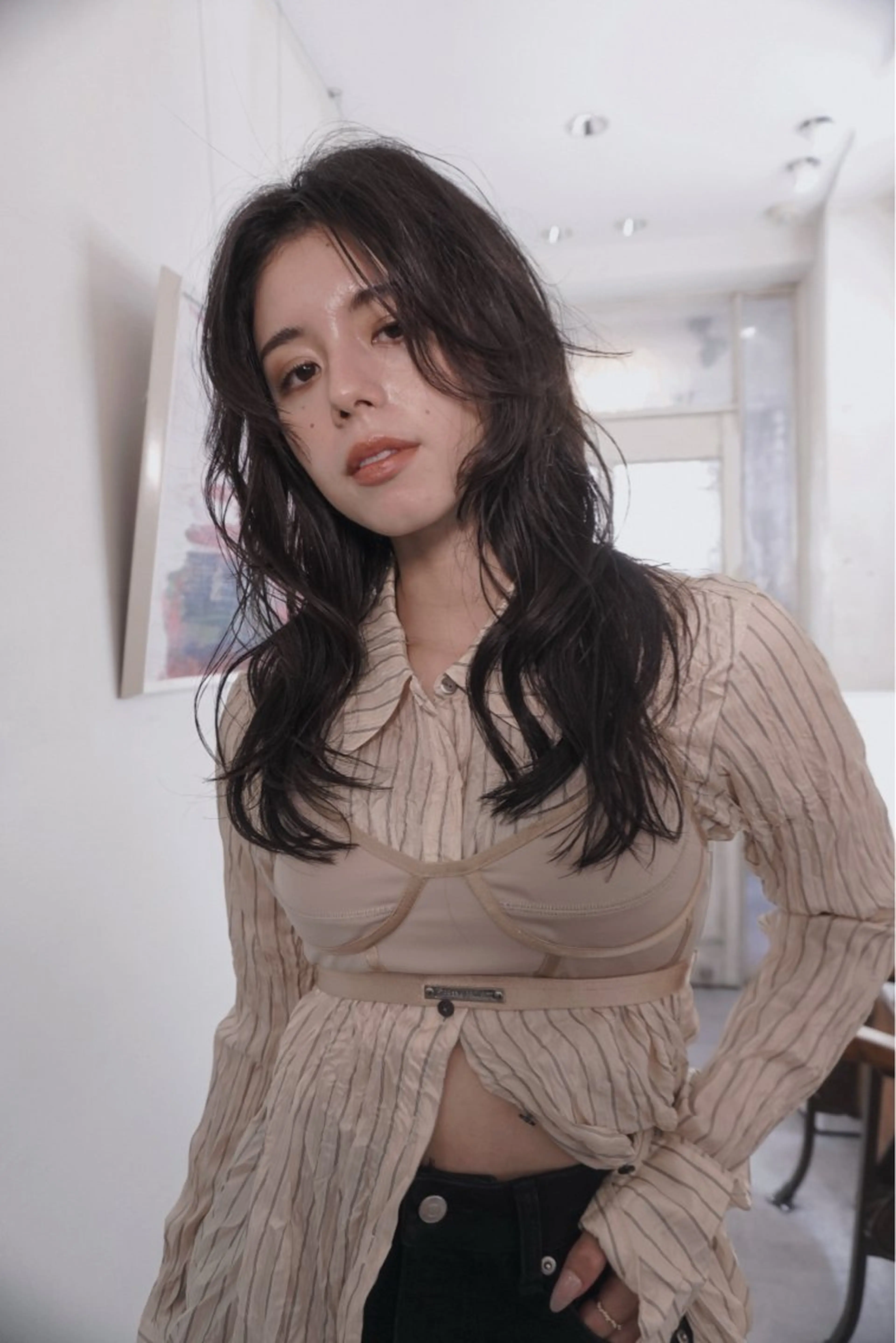 セミロング セミロングパーマ レイヤーカット レイヤーカット/ 管原久遠のヘアスタイル