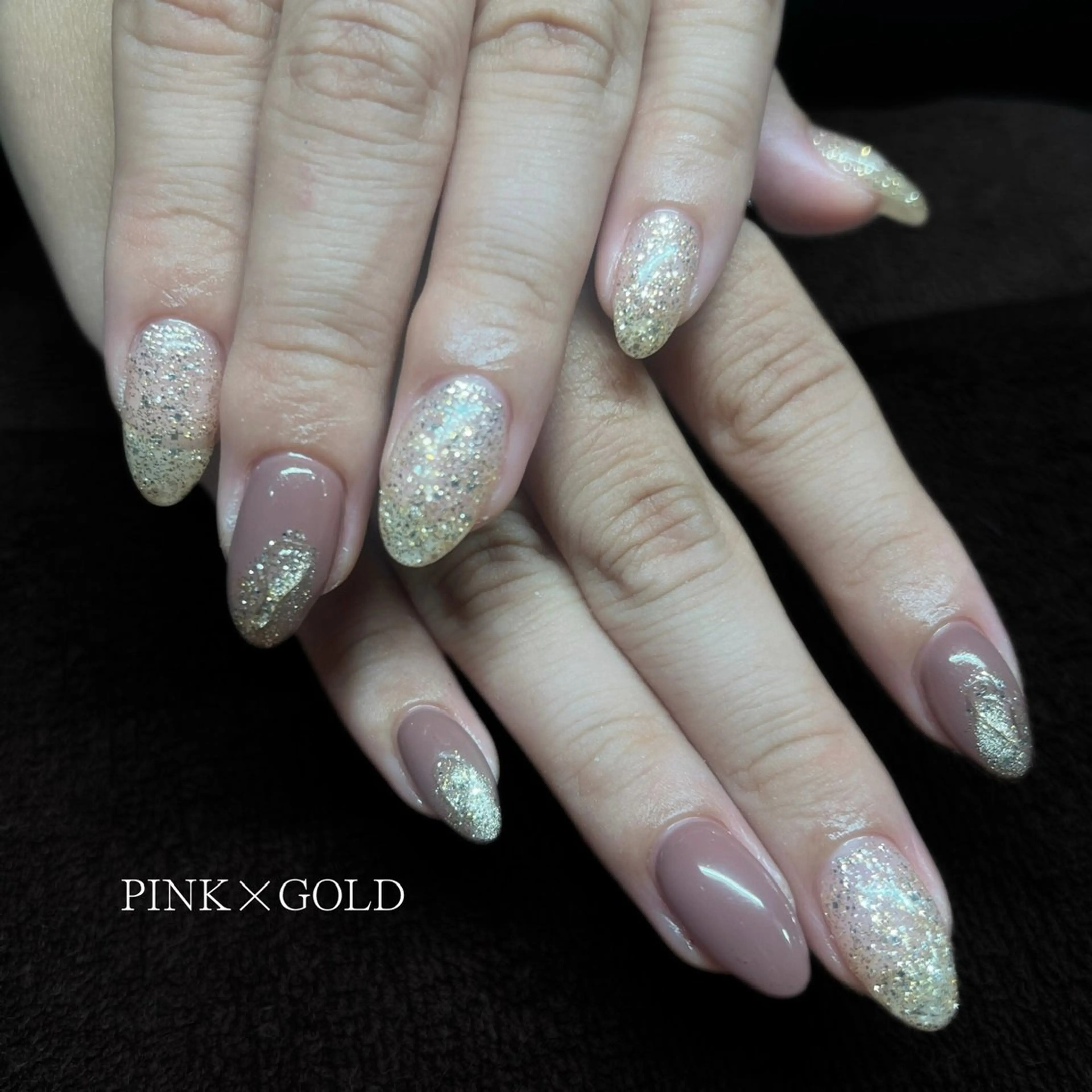 ネイル ゴールド ピンク free nail所属・free nail 今福鶴見Fuukaのネイルデザイン