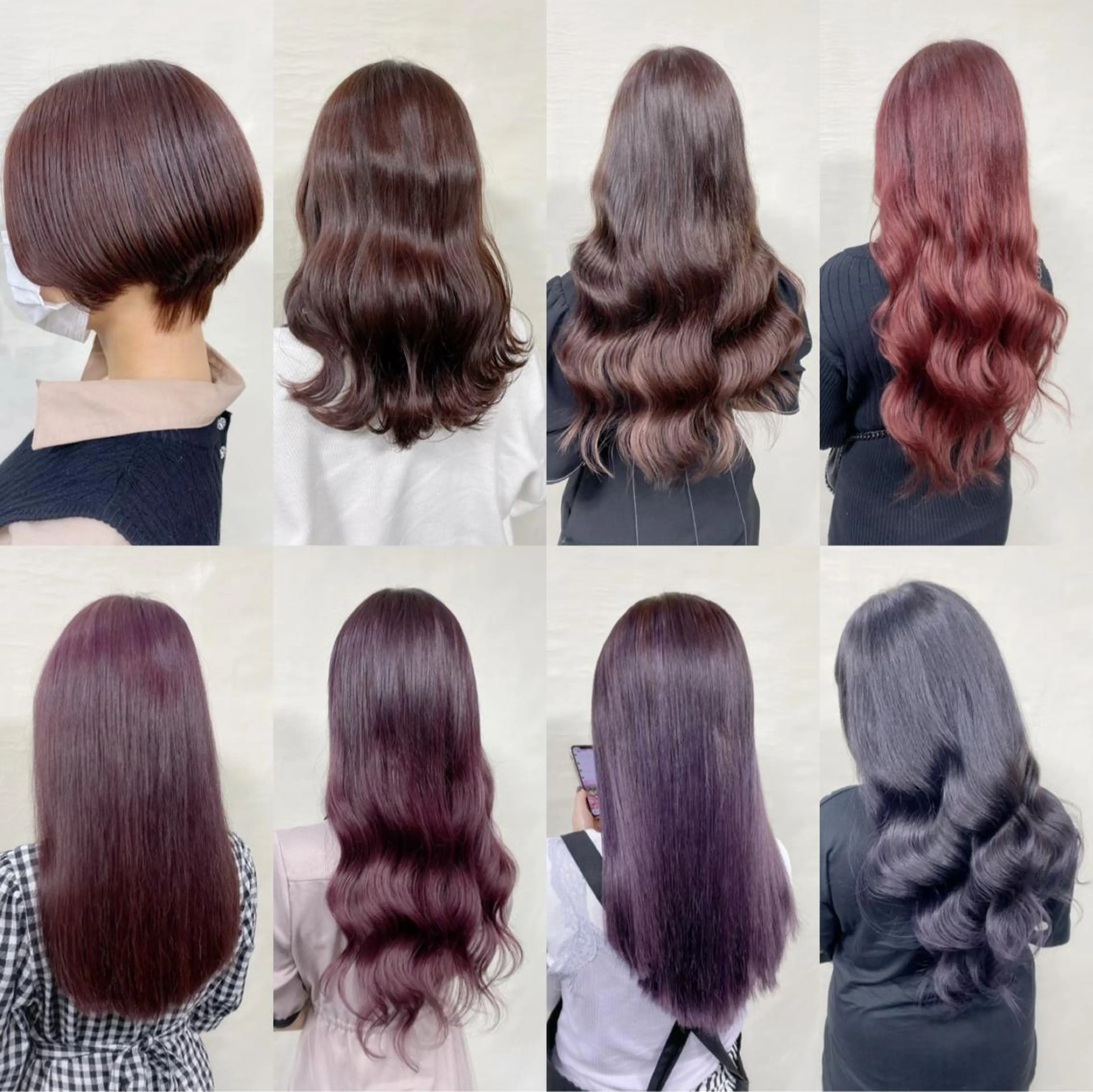 セミロング カラー ヘアアレンジ ピンクカラー バイオレットカラー 髪質改善【縮毛矯正】 美髪ボブを量産する人のヘアスタイル