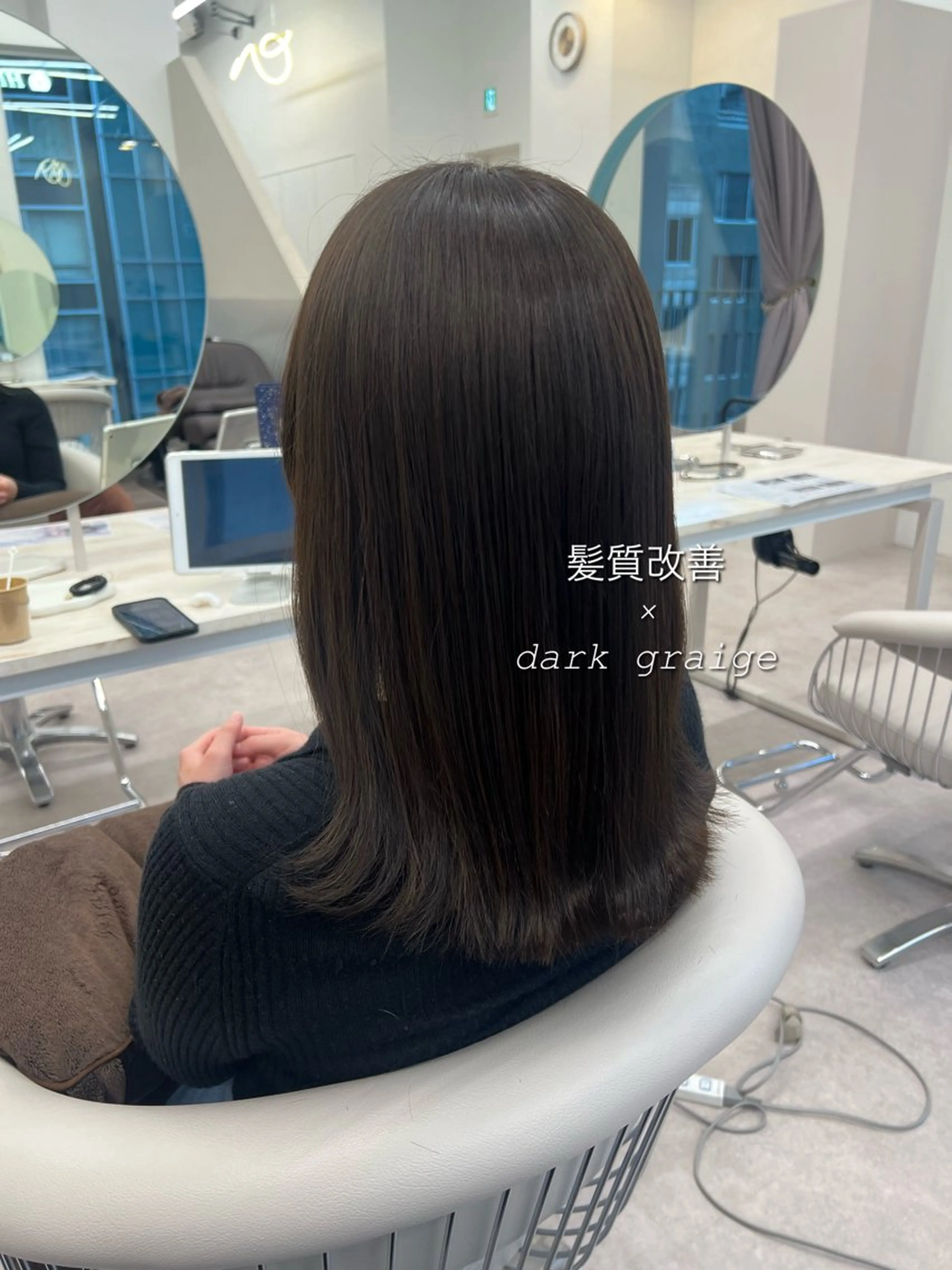 セミロング カラー トリートメント 酸熱トリートメント 美髪矯正/髪質改善/ 艶髪🤍伊藤梨紗のヘアスタイル