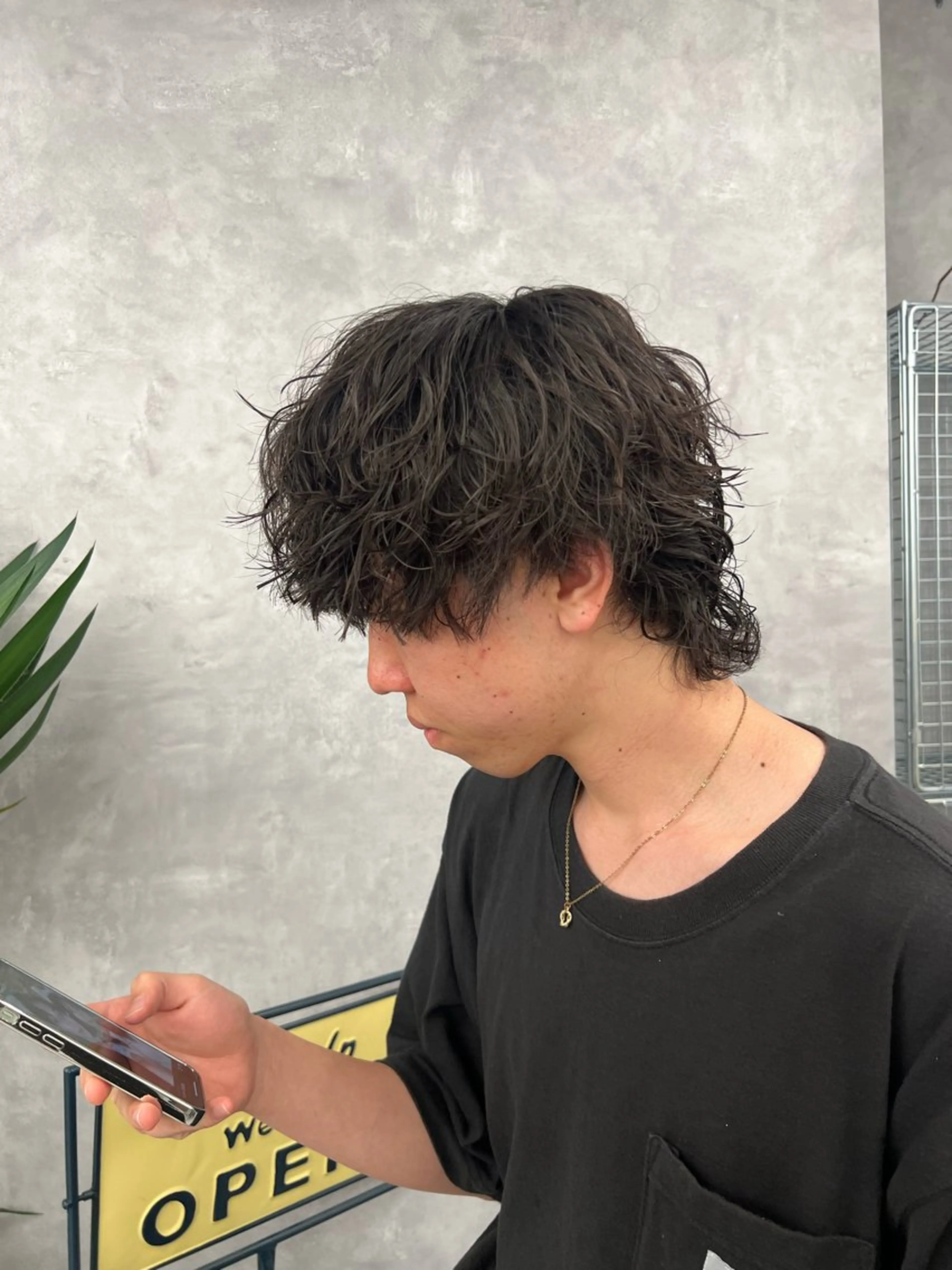 パーマ メンズ メンズウルフカット ウルフカット 💋ホワイトメッシュ /パーマ/メンズ💋のヘアスタイル