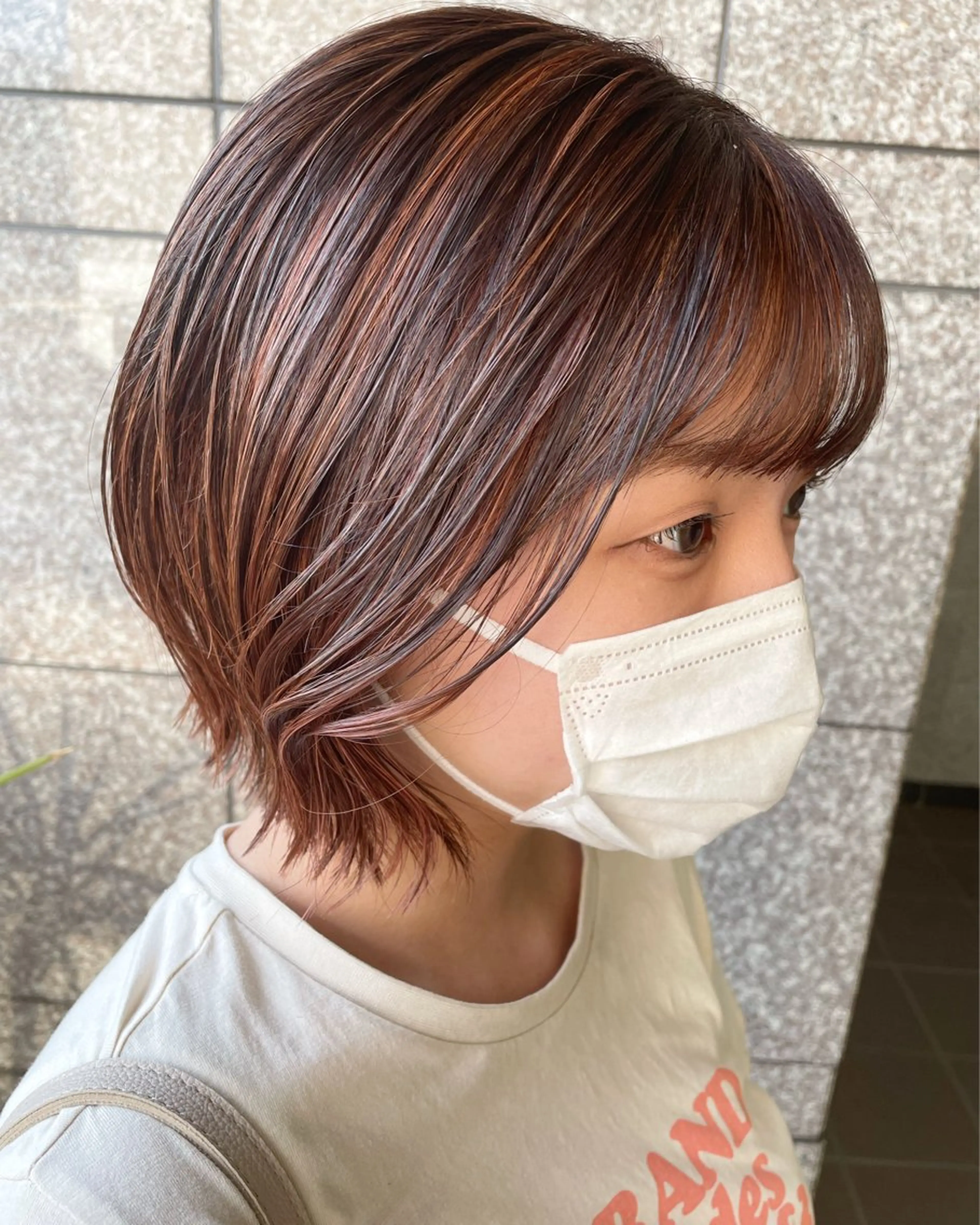 ミディアム 小顔カット ヘアメイクアージュ下大利店所属・生島 実咲のヘアスタイル