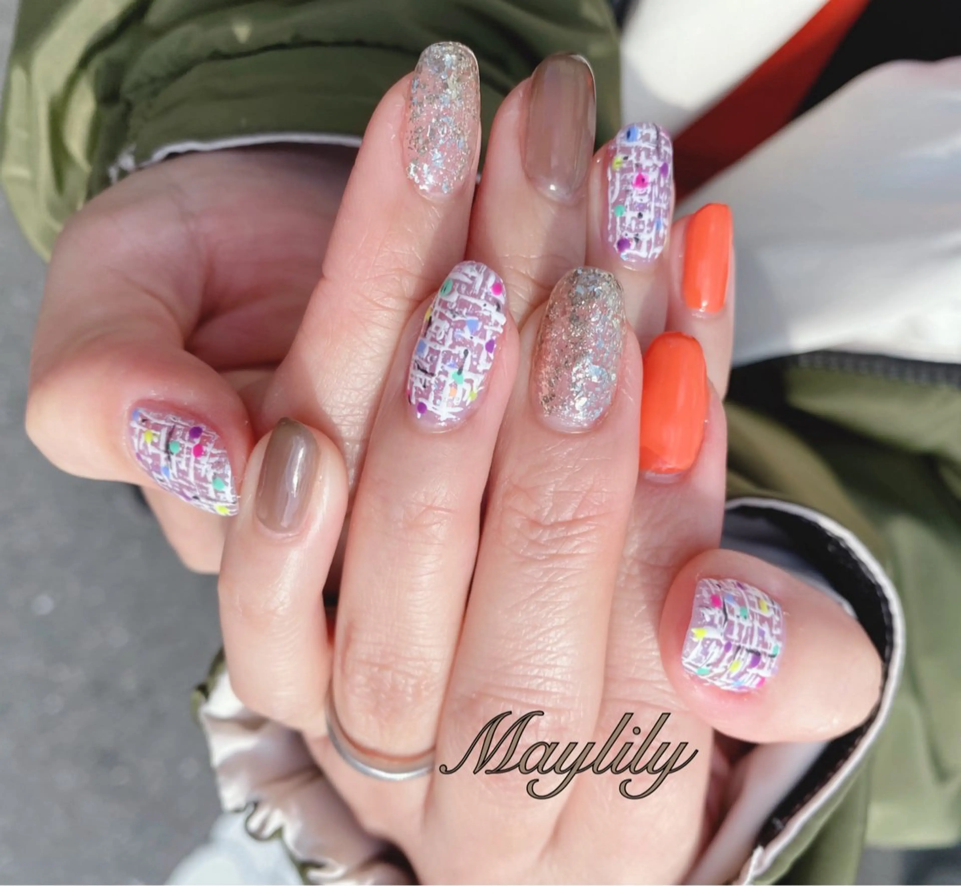 ネイル ツイードネイル Nail care salon Maylily所属・Nail salon Maylilyのネイルデザイン