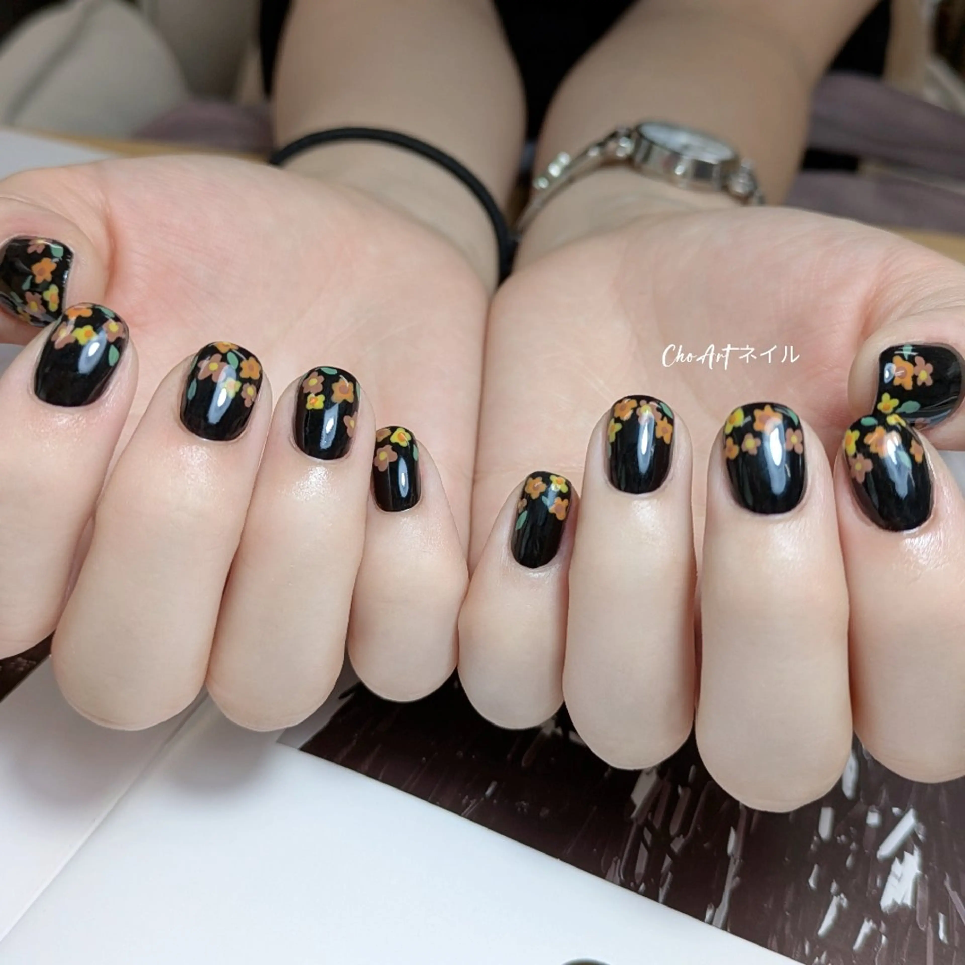 ネイル アートネイル オーロラネイル フラワーネイル キラキラネイル ラメ(グリッター) Cho Artネイル所属・ronronne .のネイルデザイン