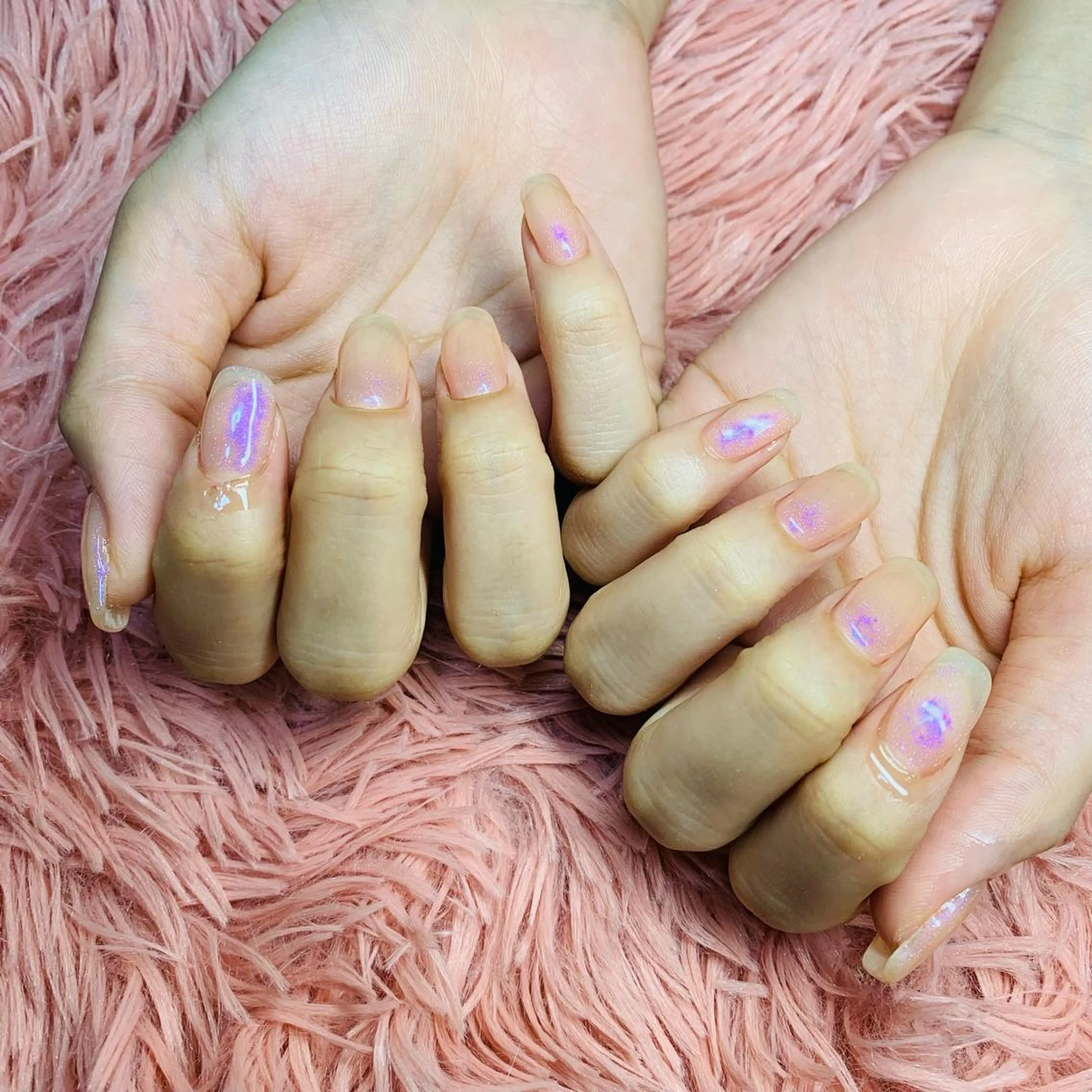 ネイル アートネイル オーロラネイル ジェルネイル キラキラネイル ピンク Nailsalon Spina 琴美のネイルデザイン