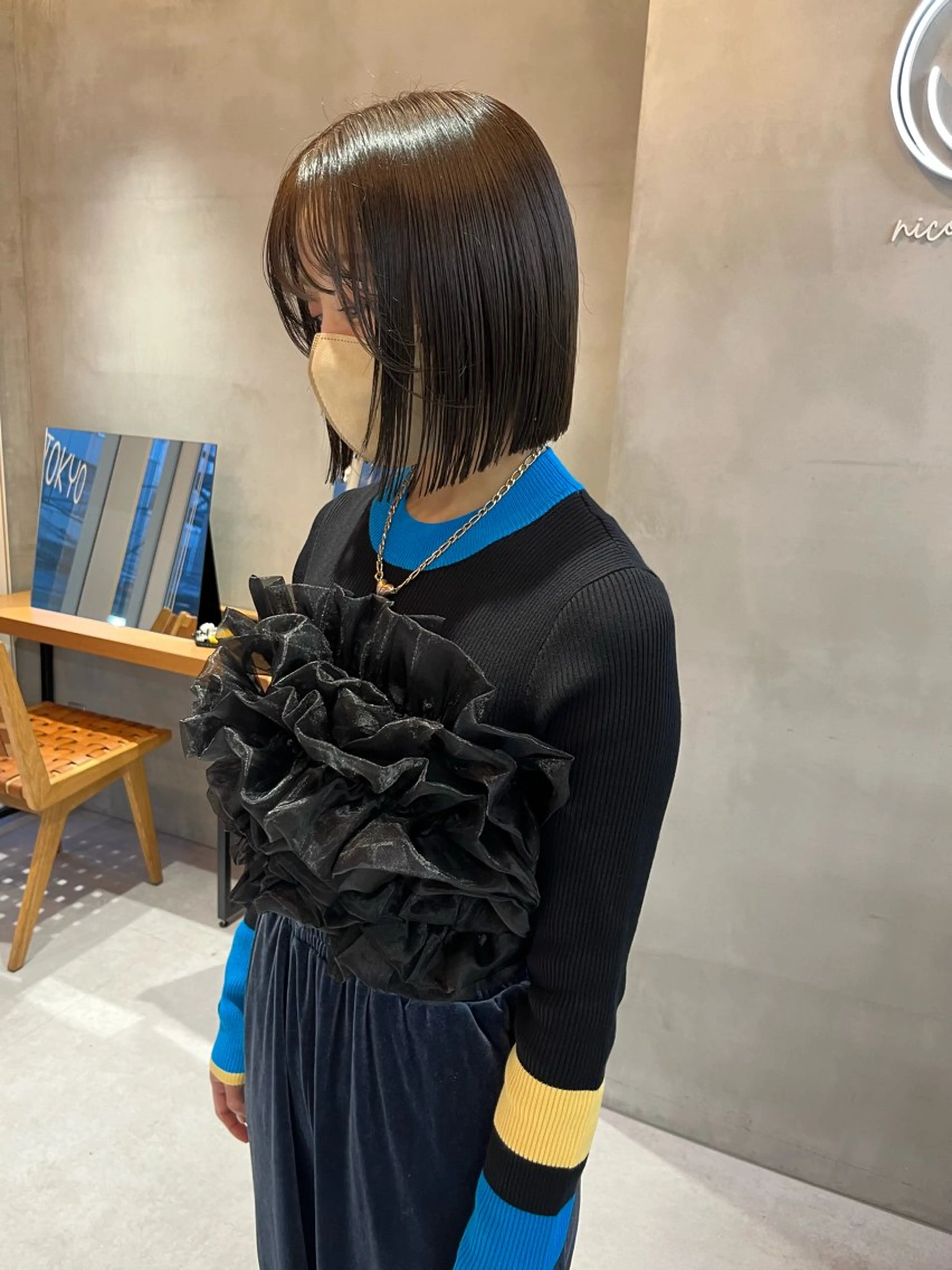 ミディアム カラー カット トリートメント ボブ&透明感カラー ♡TOMOEのヘアスタイル