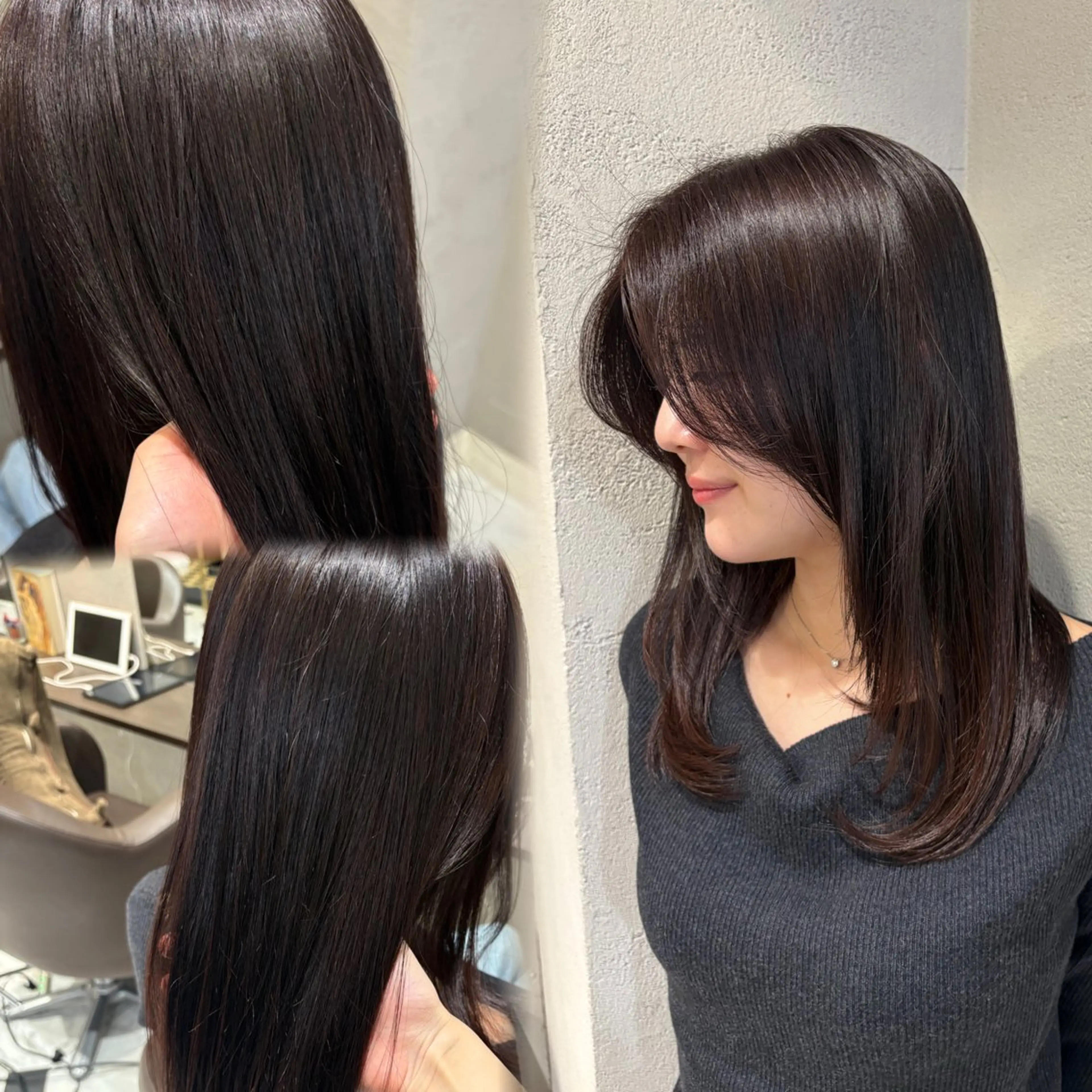 ロング カラー 透明感カラー ヘアカラー 中嶋偲月🌙 韓国巻き/縮毛矯正のヘアスタイル